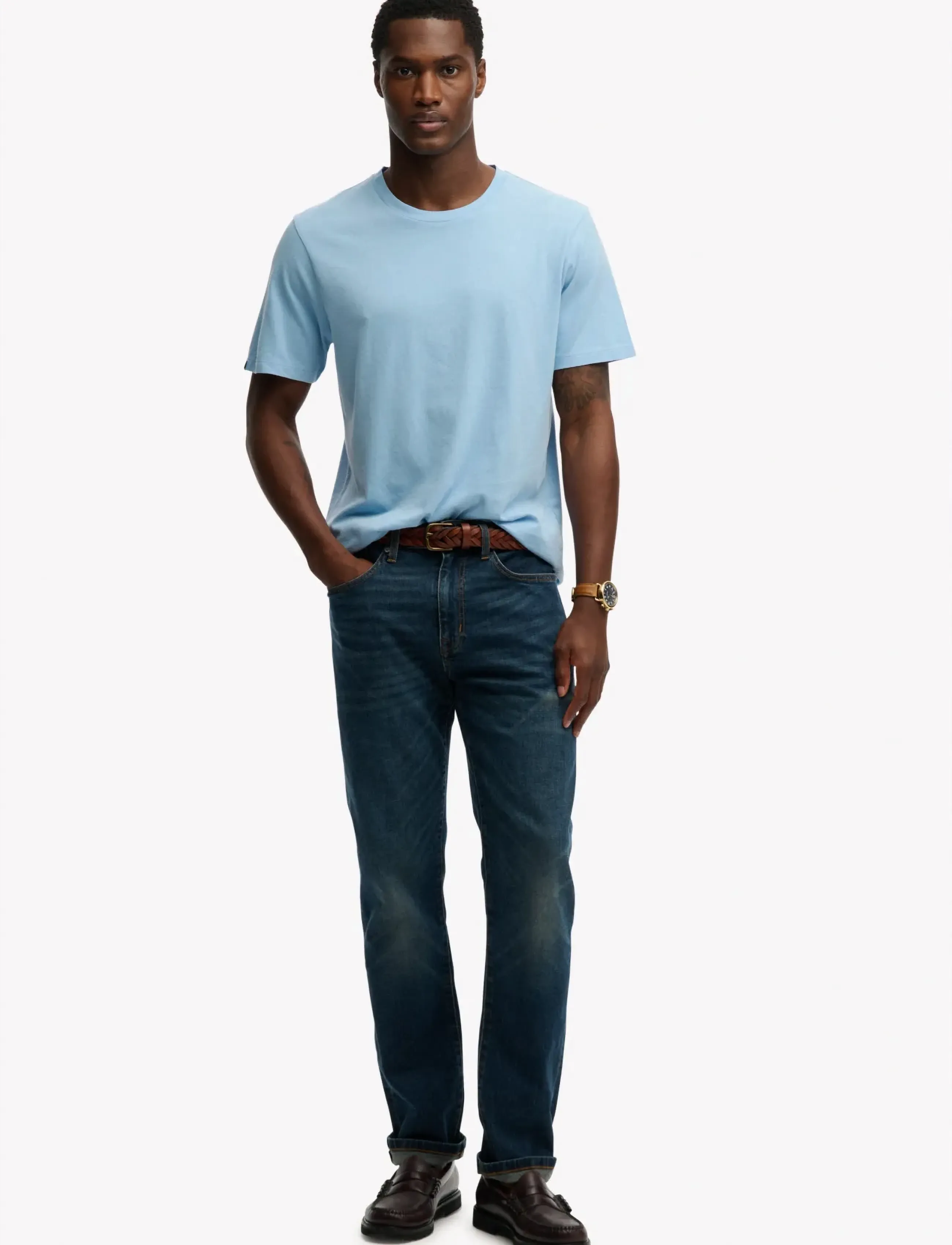 Superdry - CLASSIC ESSENTIAL TEE - laveste priser - seafoam blue - 4