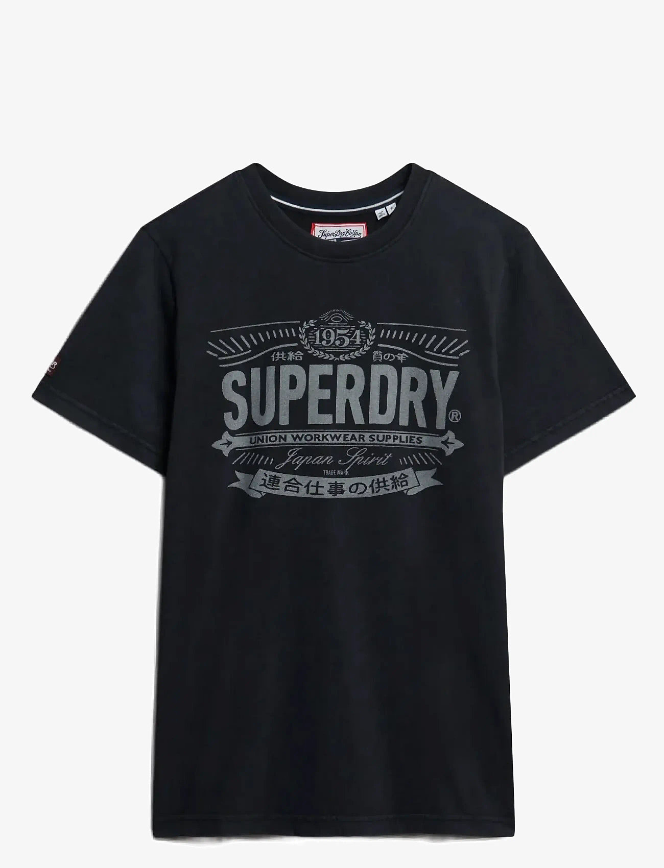 Superdry - HERITAGE BRAND RELAXED TEE - kortärmade t-shirts - black - 1
