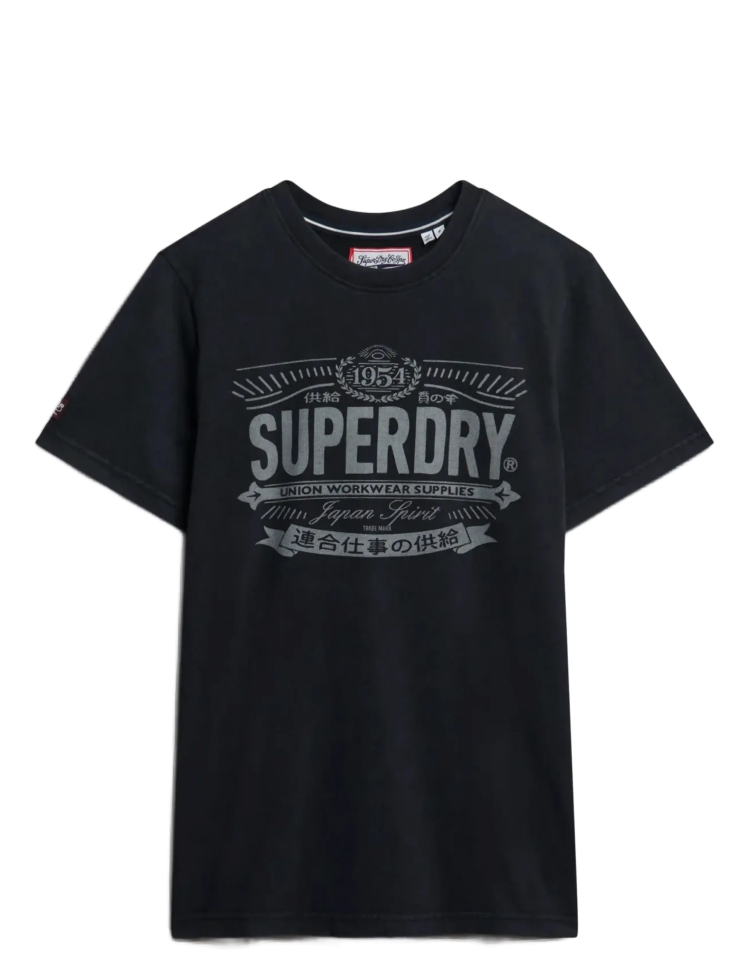 Superdry HERITAGE BRAND RELAXED TEE - Vaatteet - BLACK / black
