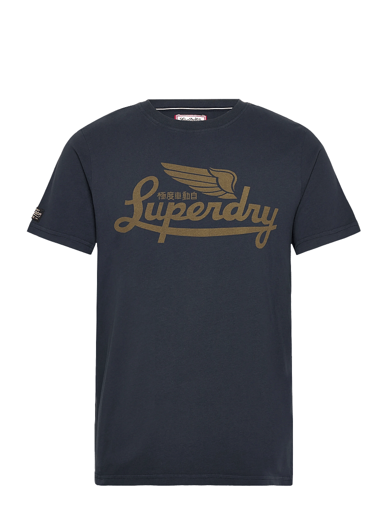 Superdry - HERITAGE BRAND RELAXED TEE - short-sleeved t-shirts - eclipse navy - 1