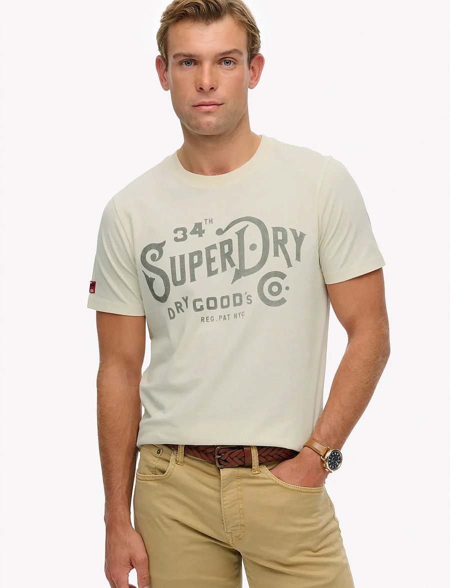Superdry - HERITAGE BRAND RELAXED TEE - riff white - 0