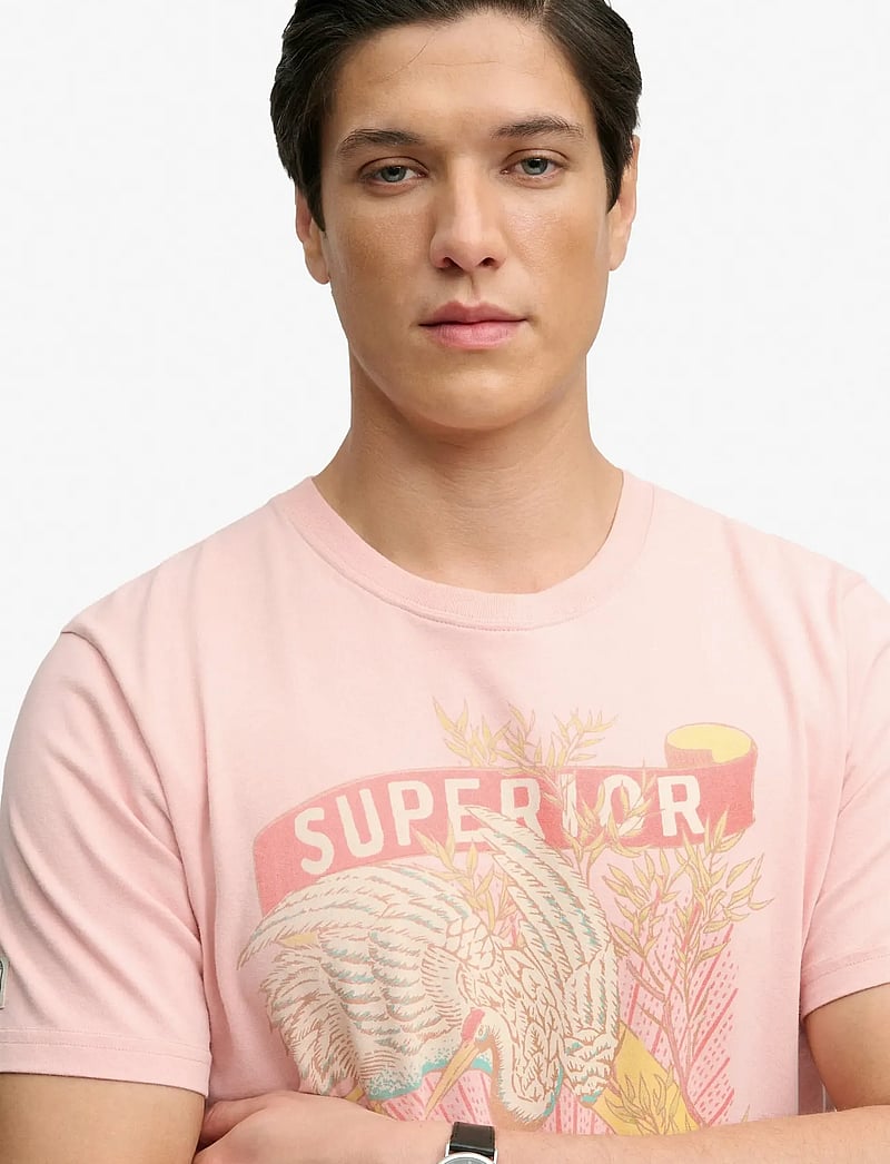 Superdry - TOKYO RELAXED TEE - short-sleeved t-shirts - grey pink - 2