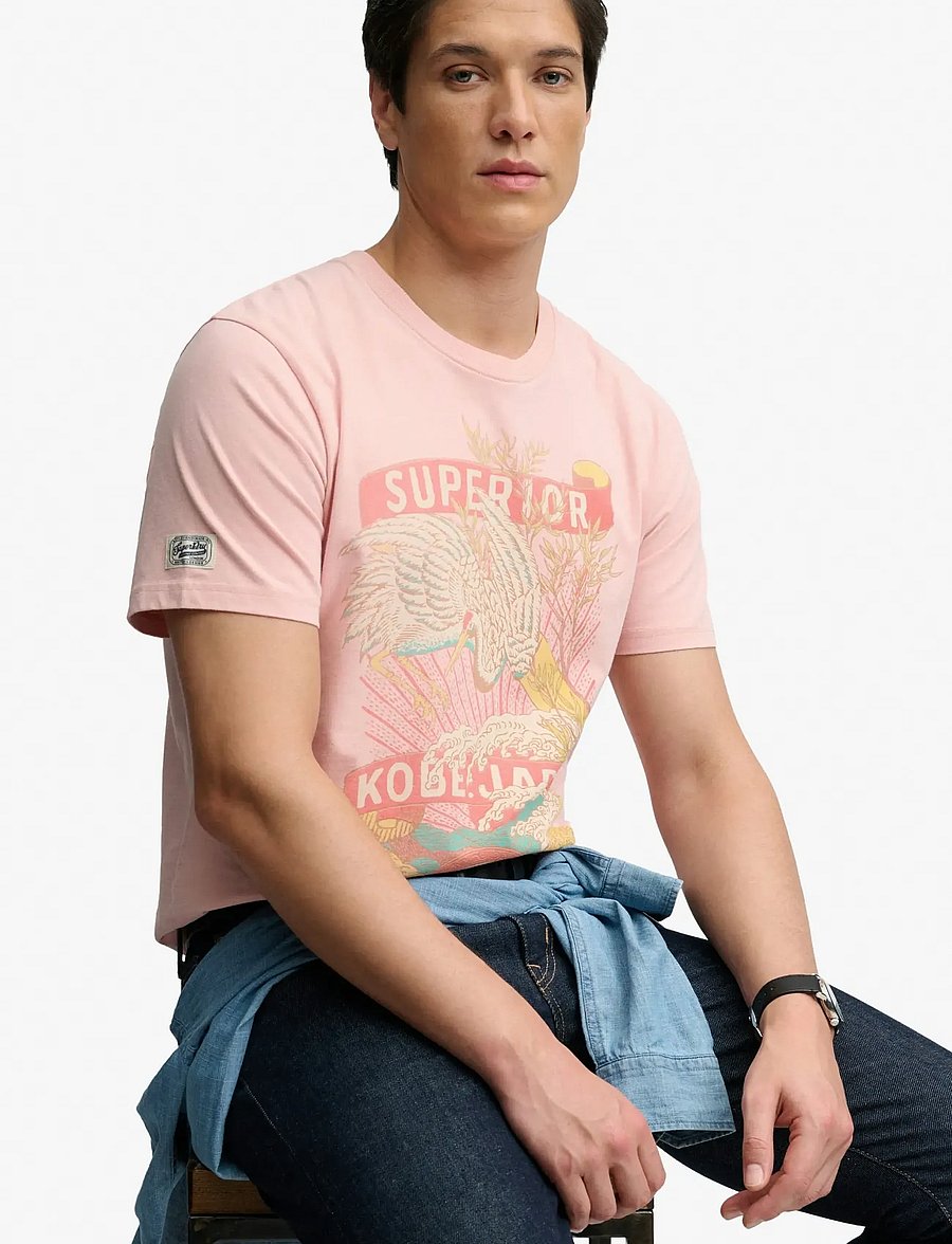Superdry - TOKYO RELAXED TEE - short-sleeved t-shirts - grey pink - 3