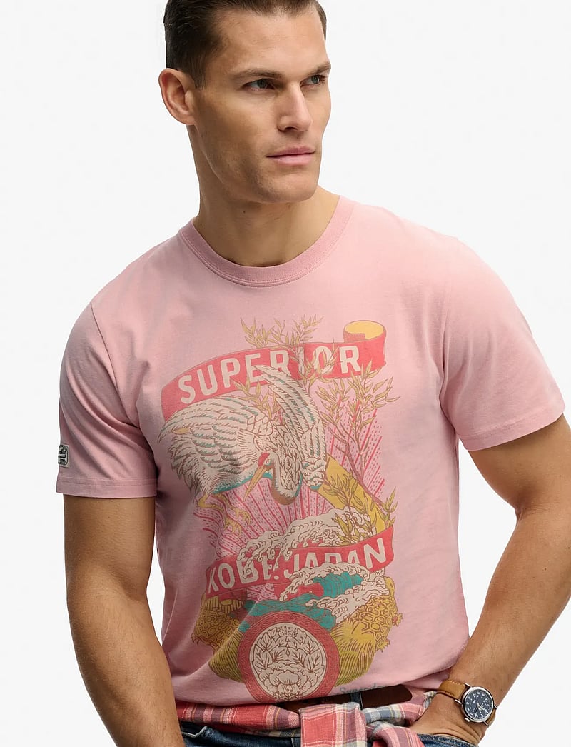 Superdry - TOKYO RELAXED TEE - short-sleeved t-shirts - grey pink - 4