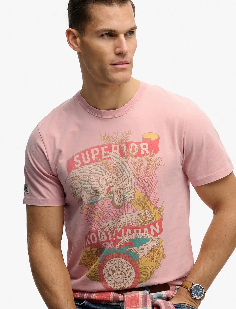 Superdry - TOKYO RELAXED TEE - short-sleeved t-shirts - grey pink - 4