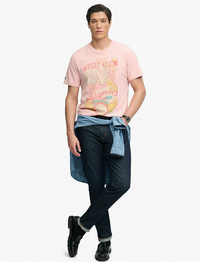 Superdry - TOKYO RELAXED TEE - short-sleeved t-shirts - grey pink - 5