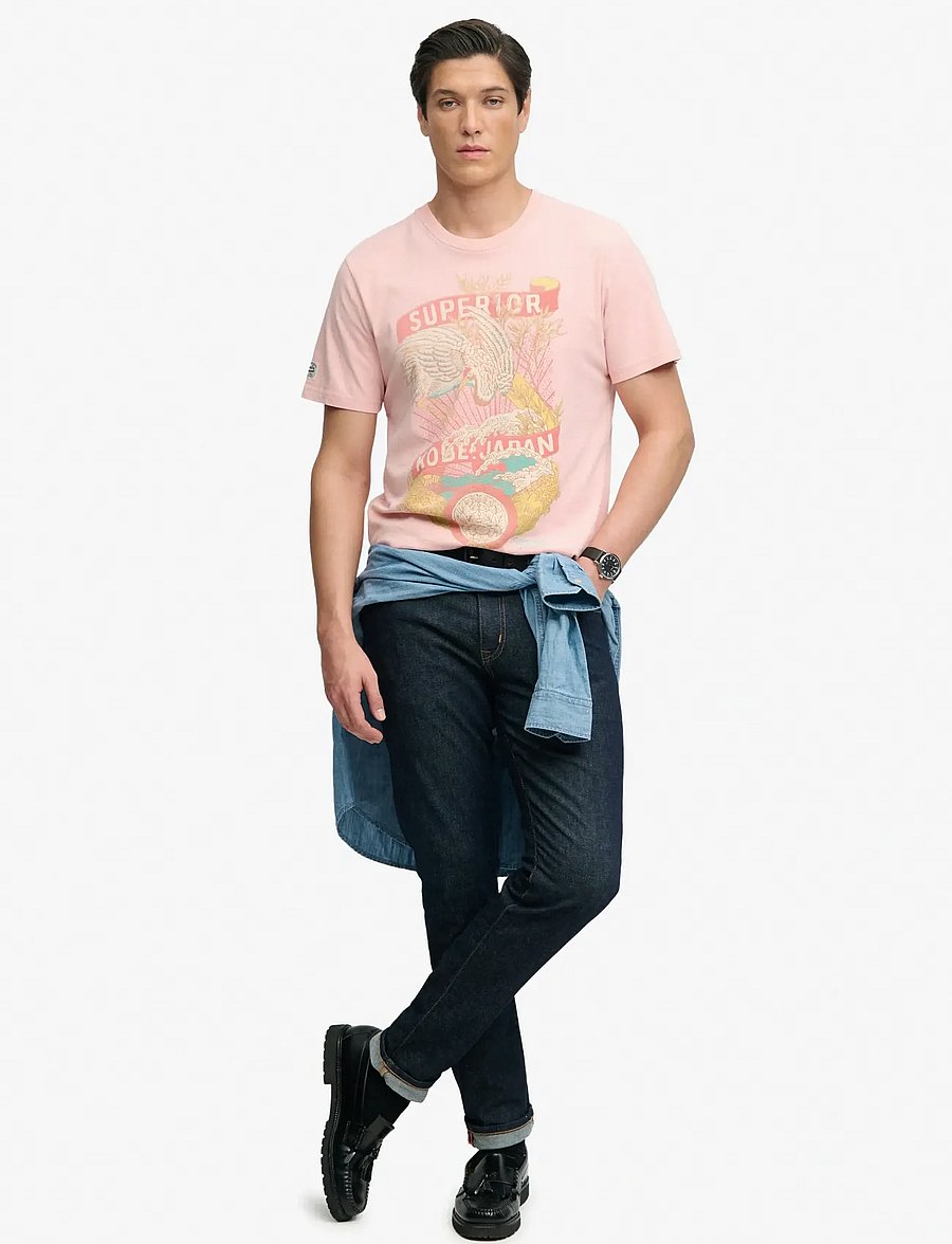 Superdry - TOKYO RELAXED TEE - short-sleeved t-shirts - grey pink - 5