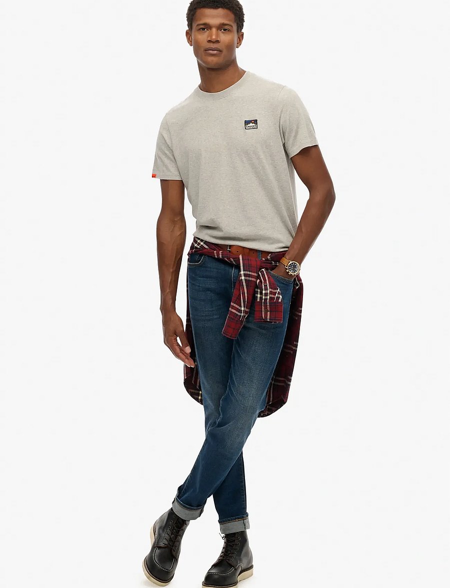 Superdry - GREAT OUTDOORS EMB RELAXED TEE - short-sleeved t-shirts - athletic grey marl - 4