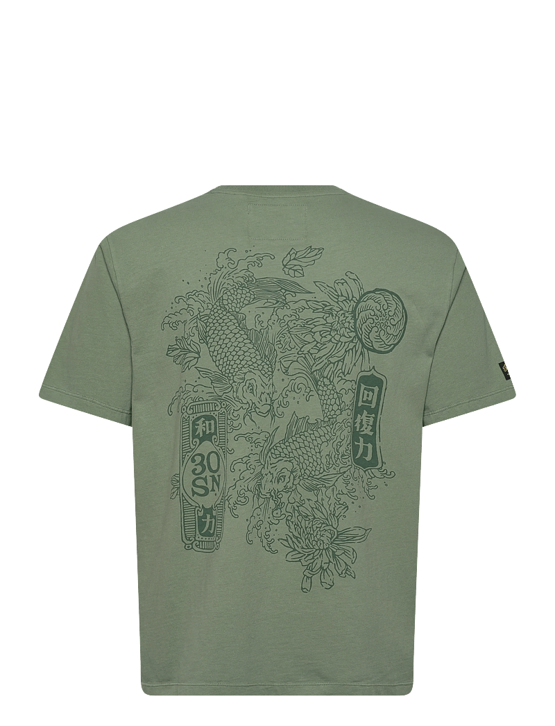 Superdry - TOKYO NARRATIVE LOOSE TEE - kortærmede t-shirts - lily pad green - 2