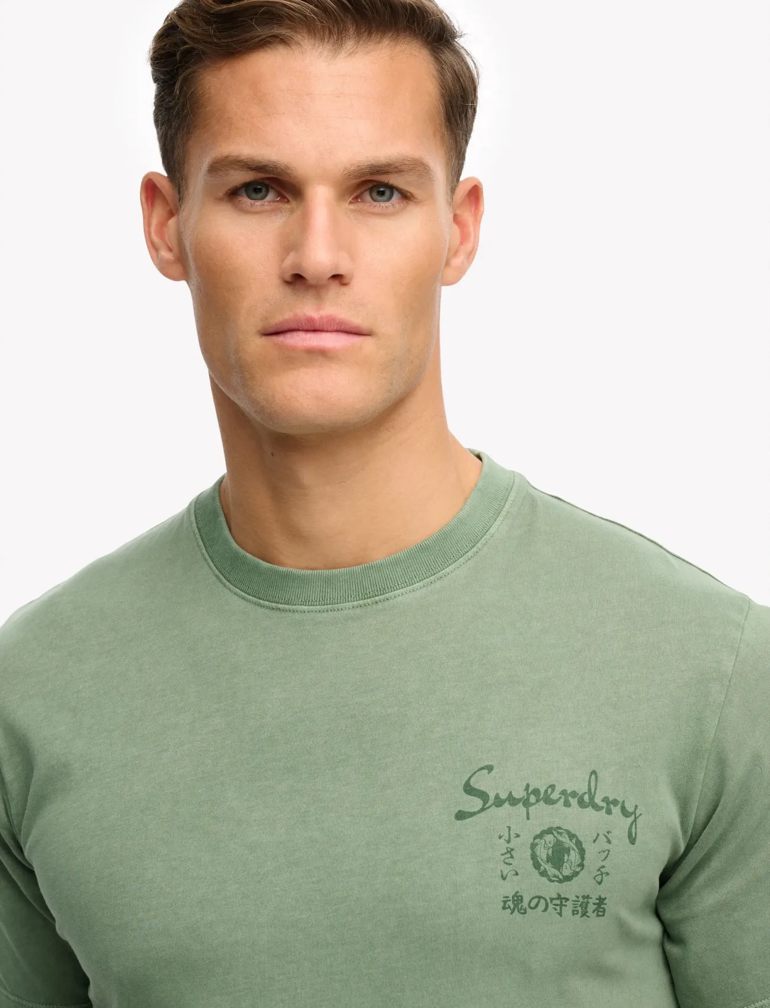 Superdry - TOKYO NARRATIVE LOOSE TEE - kurzärmelig - lily pad green - 3