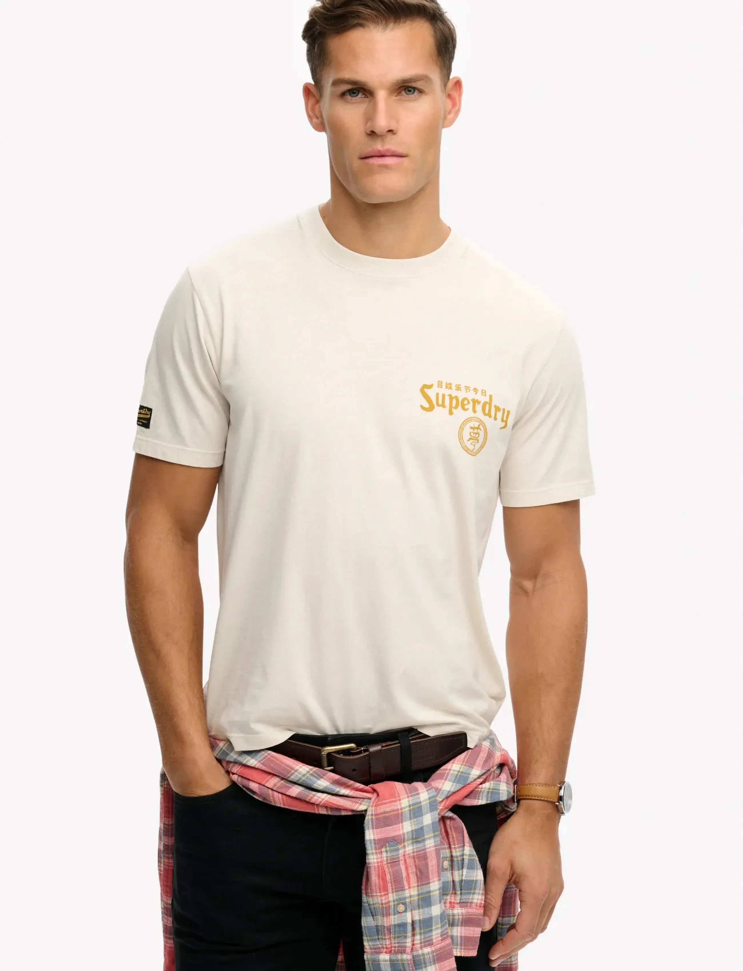Superdry TOKYO NARRATIVE LOOSE TEE - T-Shirts - RAINY DAY GREY / cream