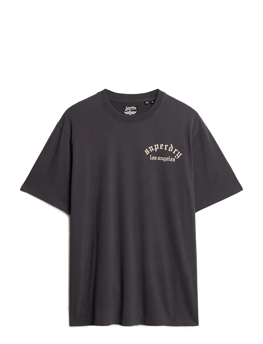 Superdry - NEO TRAD TATTOO LOOSE TEE - kortärmade t-shirts - dark charcoal - 1