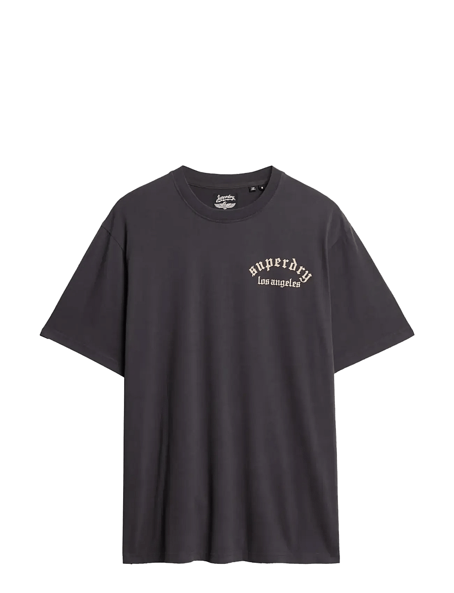 Superdry - NEO TRAD TATTOO LOOSE TEE - kortärmade t-shirts - dark charcoal - 2