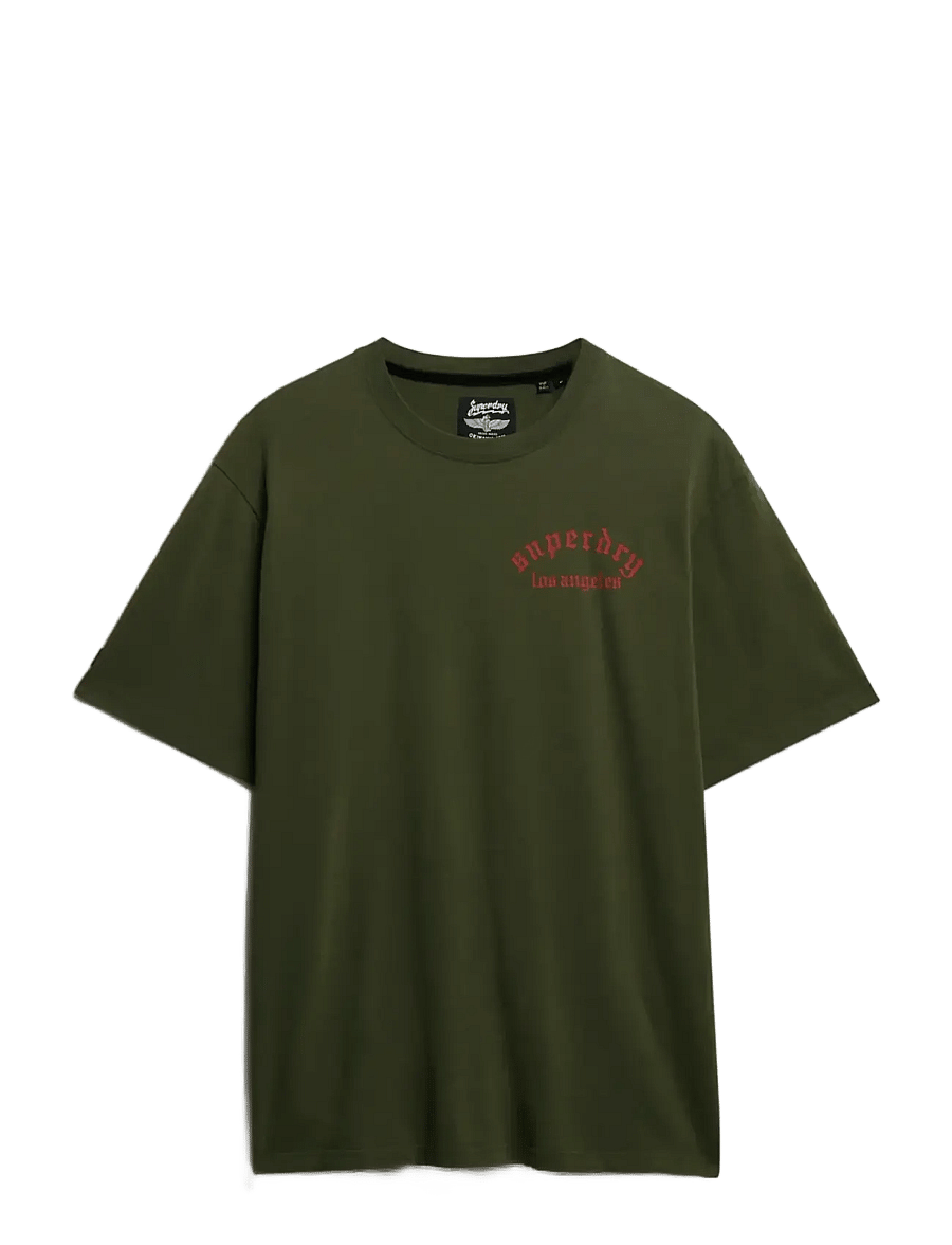 Superdry - NEO TRAD TATTOO LOOSE TEE - kortärmade t-shirts - dark olive - 1