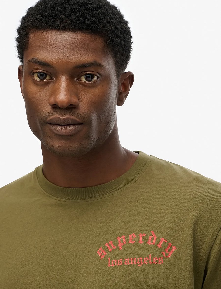Superdry - NEO TRAD TATTOO LOOSE TEE - kortärmade t-shirts - dark olive - 3