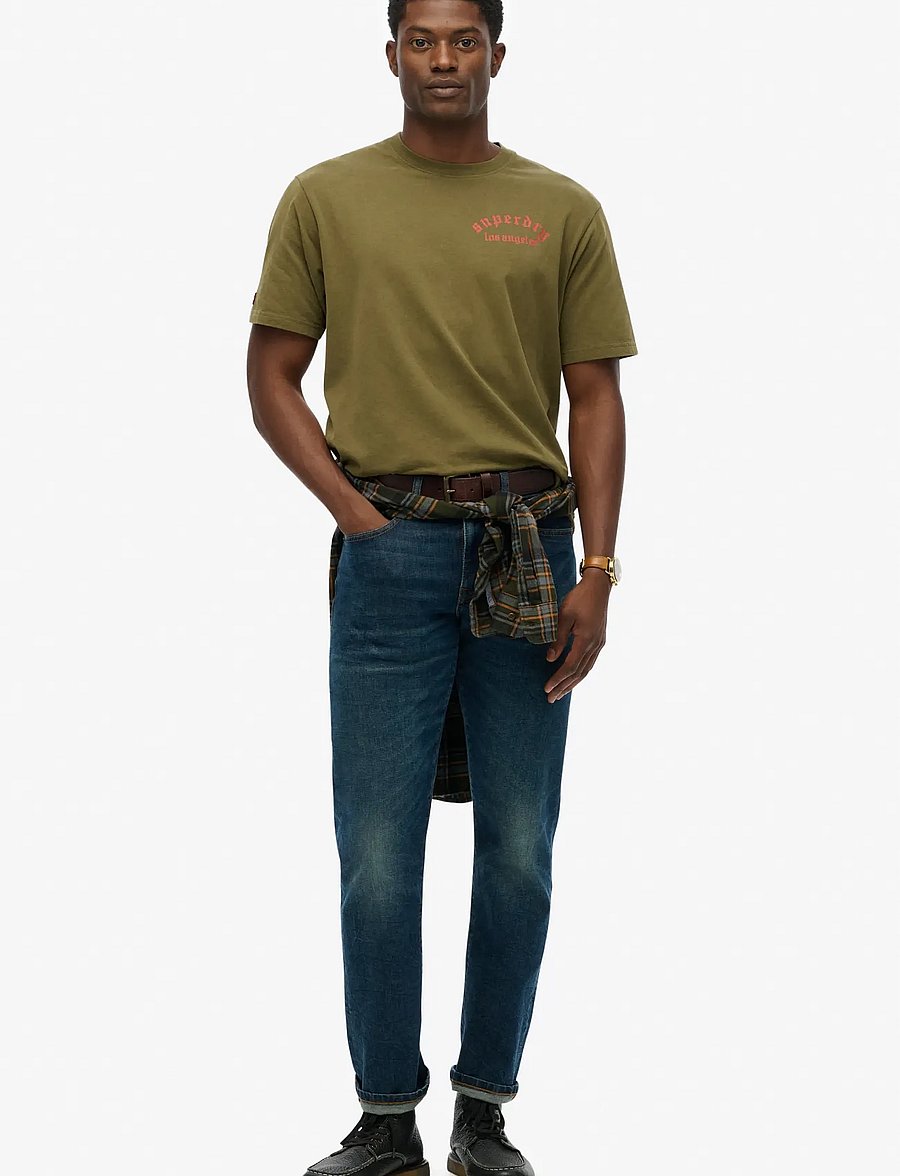 Superdry - NEO TRAD TATTOO LOOSE TEE - kortärmade t-shirts - dark olive - 4