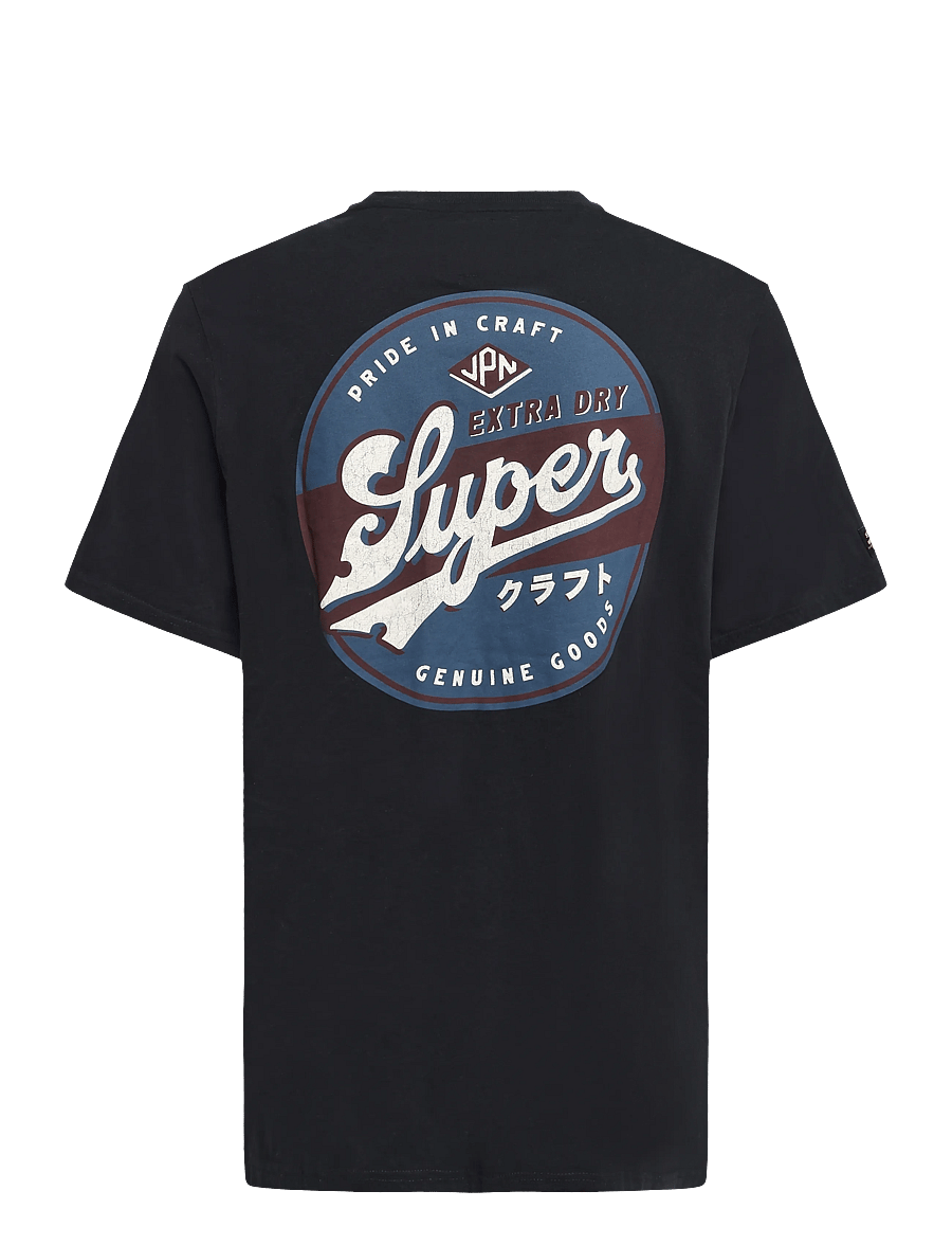 Superdry - TAP ROOM OVERSIZED TEE - kortärmade t-shirts - black - 2
