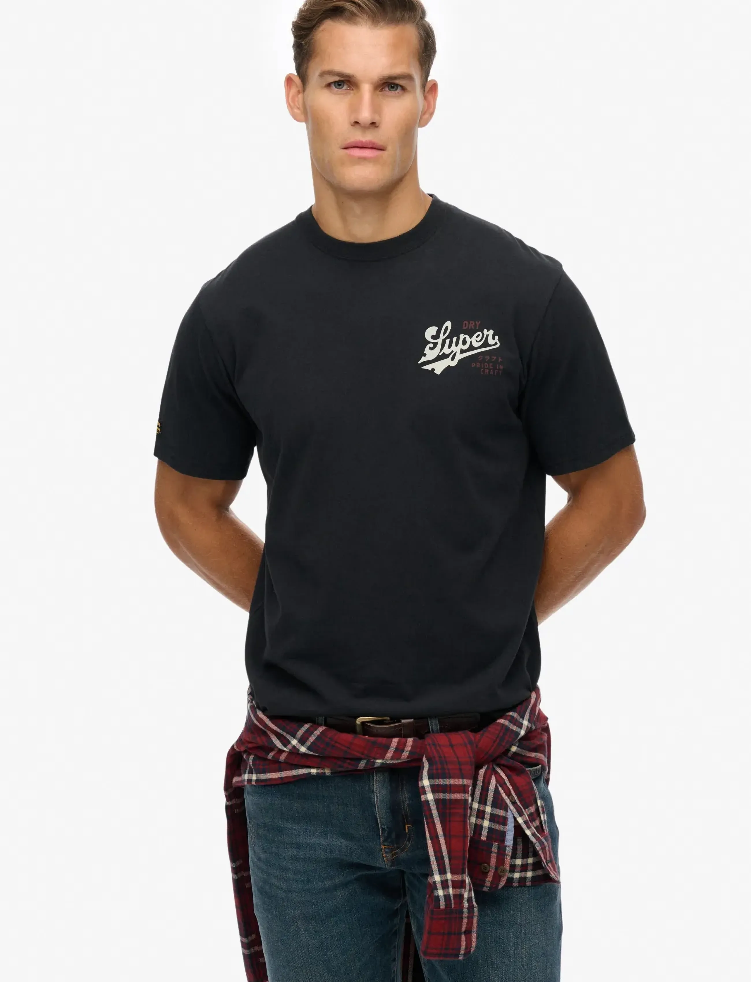 Superdry TAP ROOM OVERSIZED TEE - Kurzärmelige T-Shirts - BLACK / black