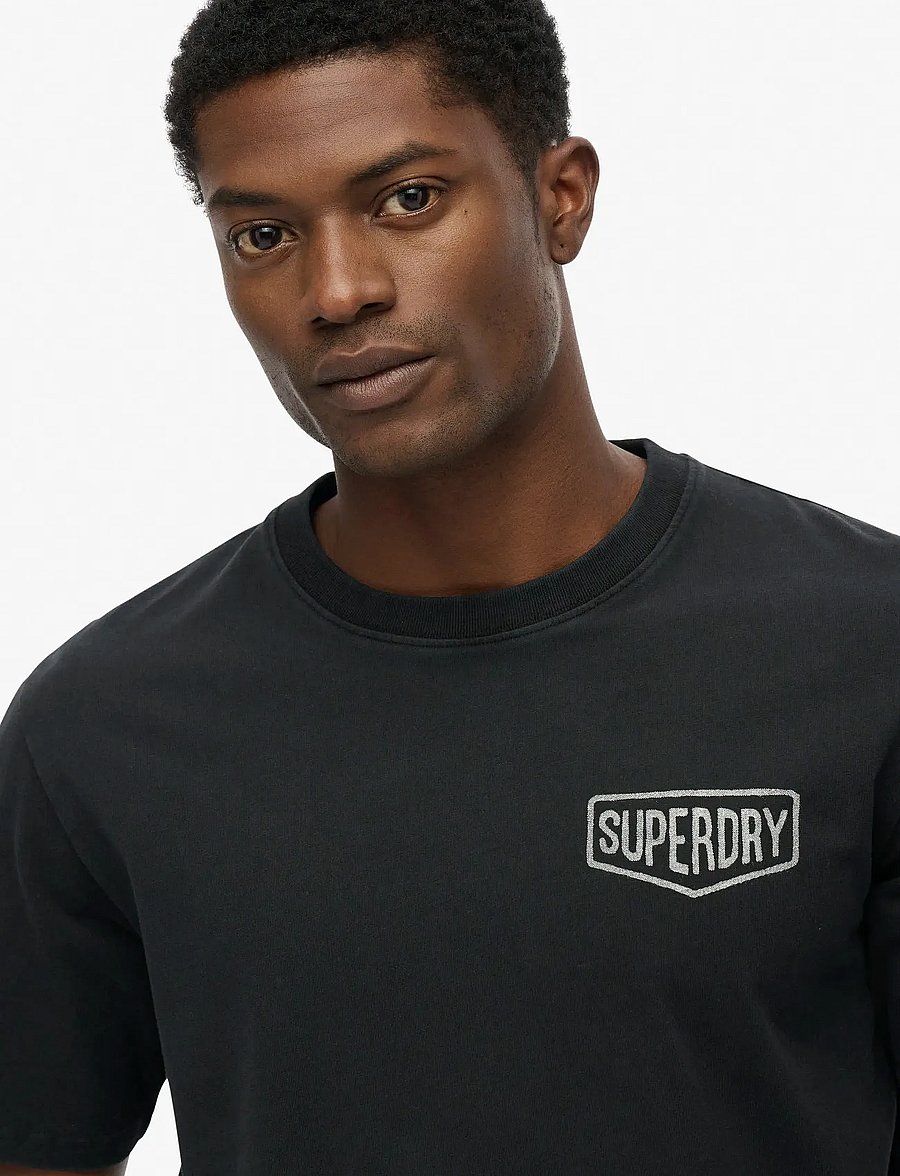 Superdry - WORK TAB LOOSE TEE - stutterma bolir - black - 2