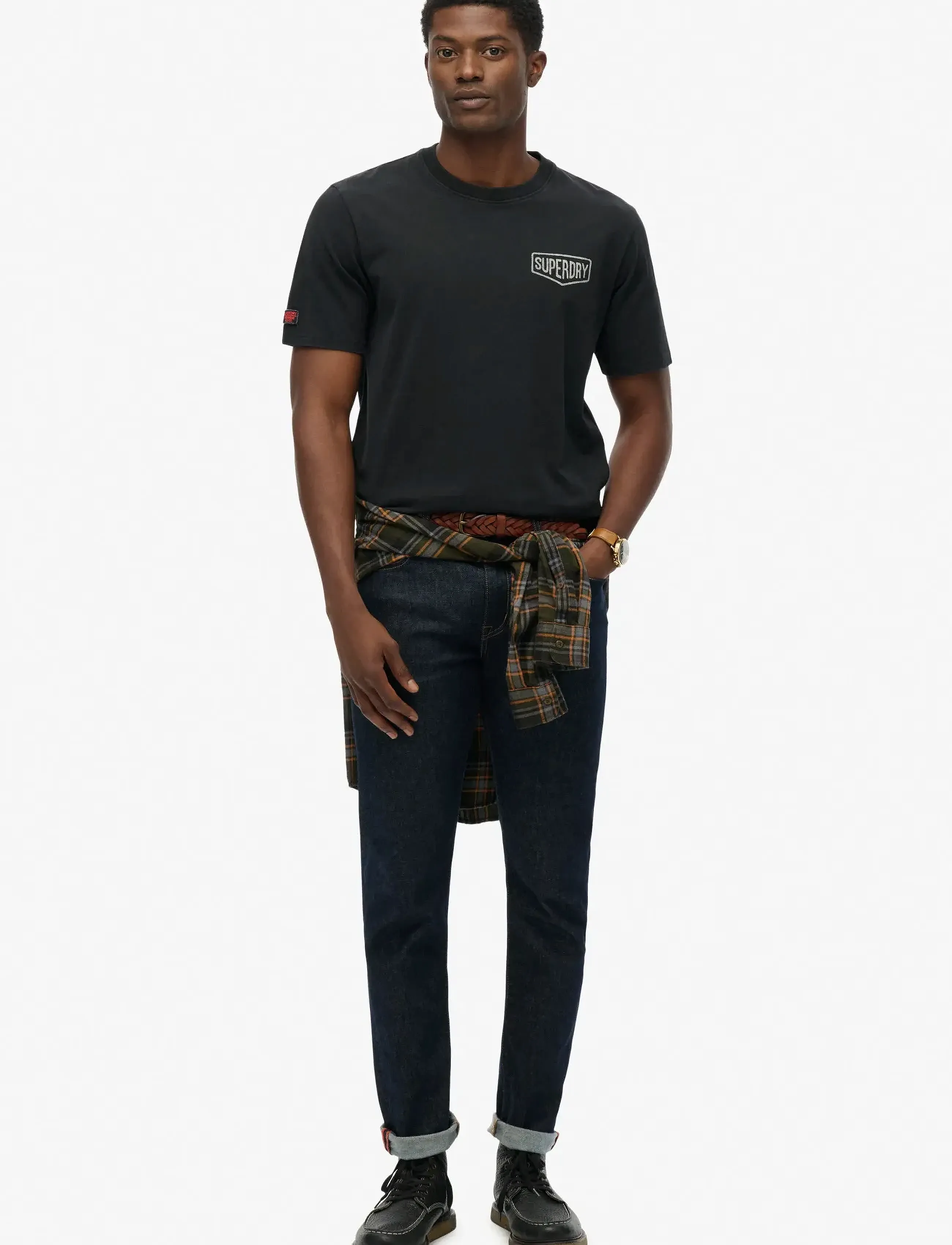 Superdry - WORK TAB LOOSE TEE - de laveste prisene - black - 4