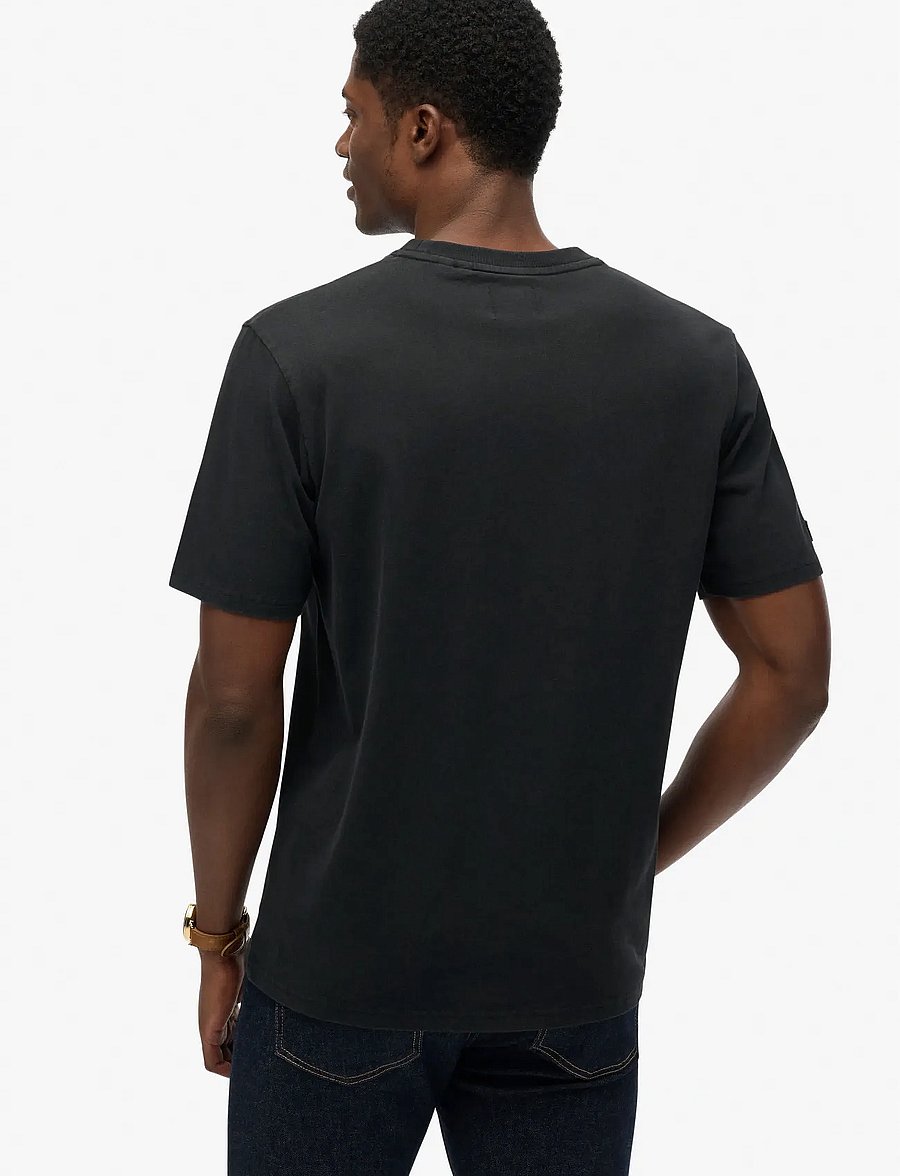 Superdry - WORK TAB LOOSE TEE - stutterma bolir - black - 5