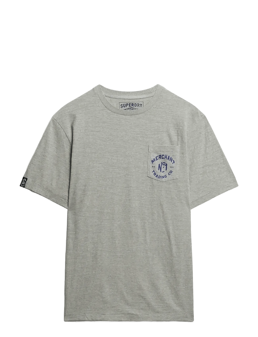 Superdry - MERCHANT GRAPHIC TEE - kortärmade t-shirts - vintage sweat light grey marl - 1