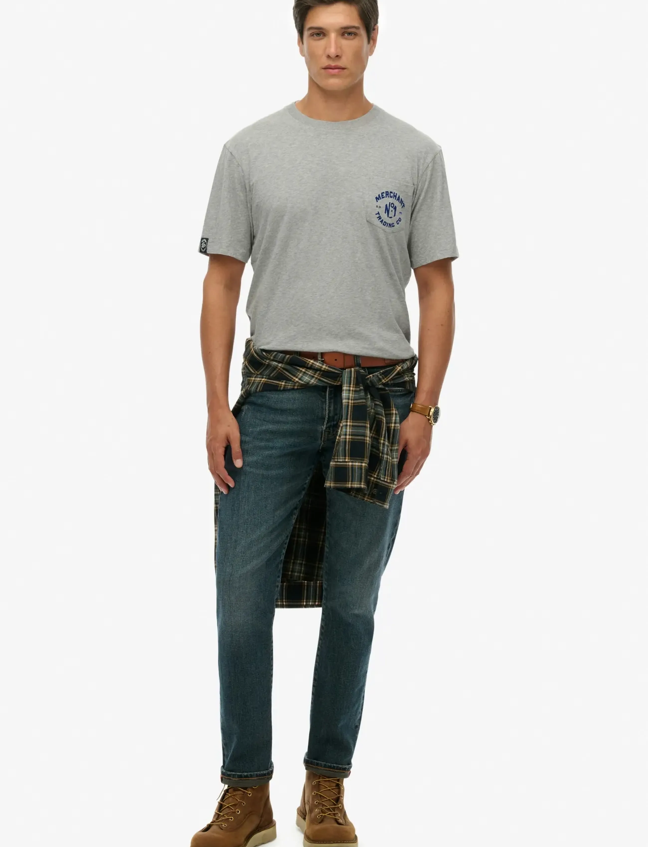 Superdry - MERCHANT GRAPHIC TEE - kortärmade t-shirts - vintage sweat light grey marl - 5