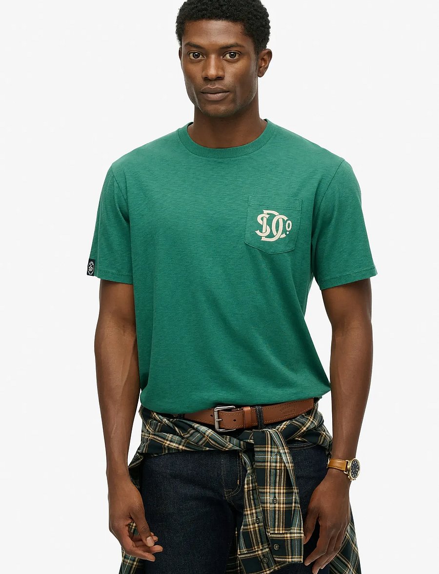 Superdry - MERCHANT GRAPHIC TEE - kortärmade t-shirts - pine green - 0