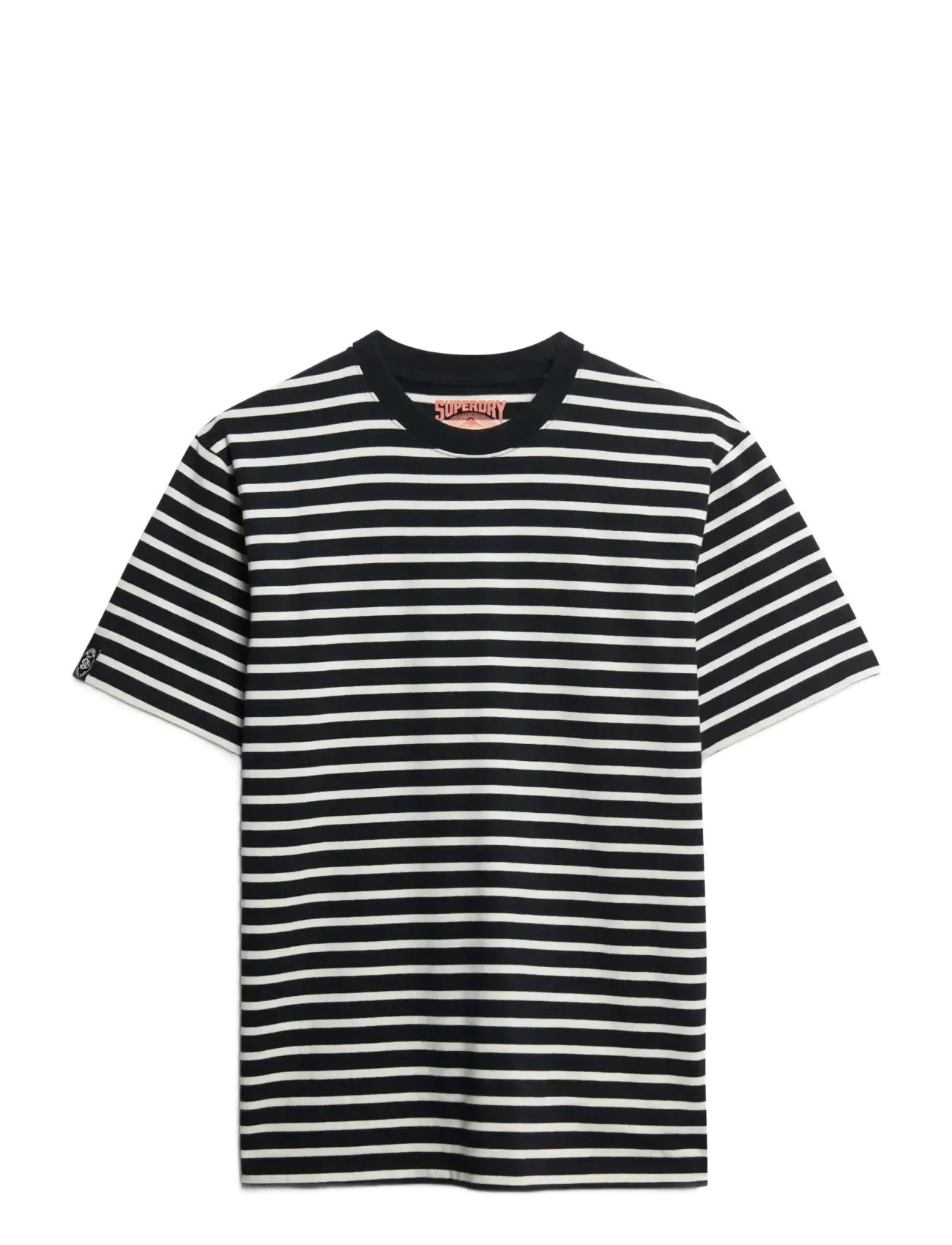 Superdry MERCHANT STRIPE TEE - Tøj - BLACK STRIPE / black