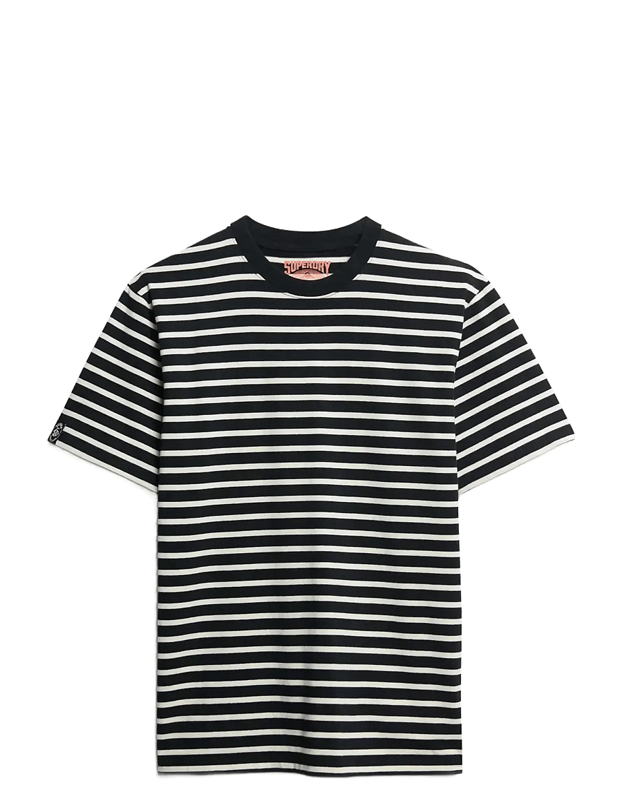 Superdry - MERCHANT STRIPE TEE - black stripe - 1