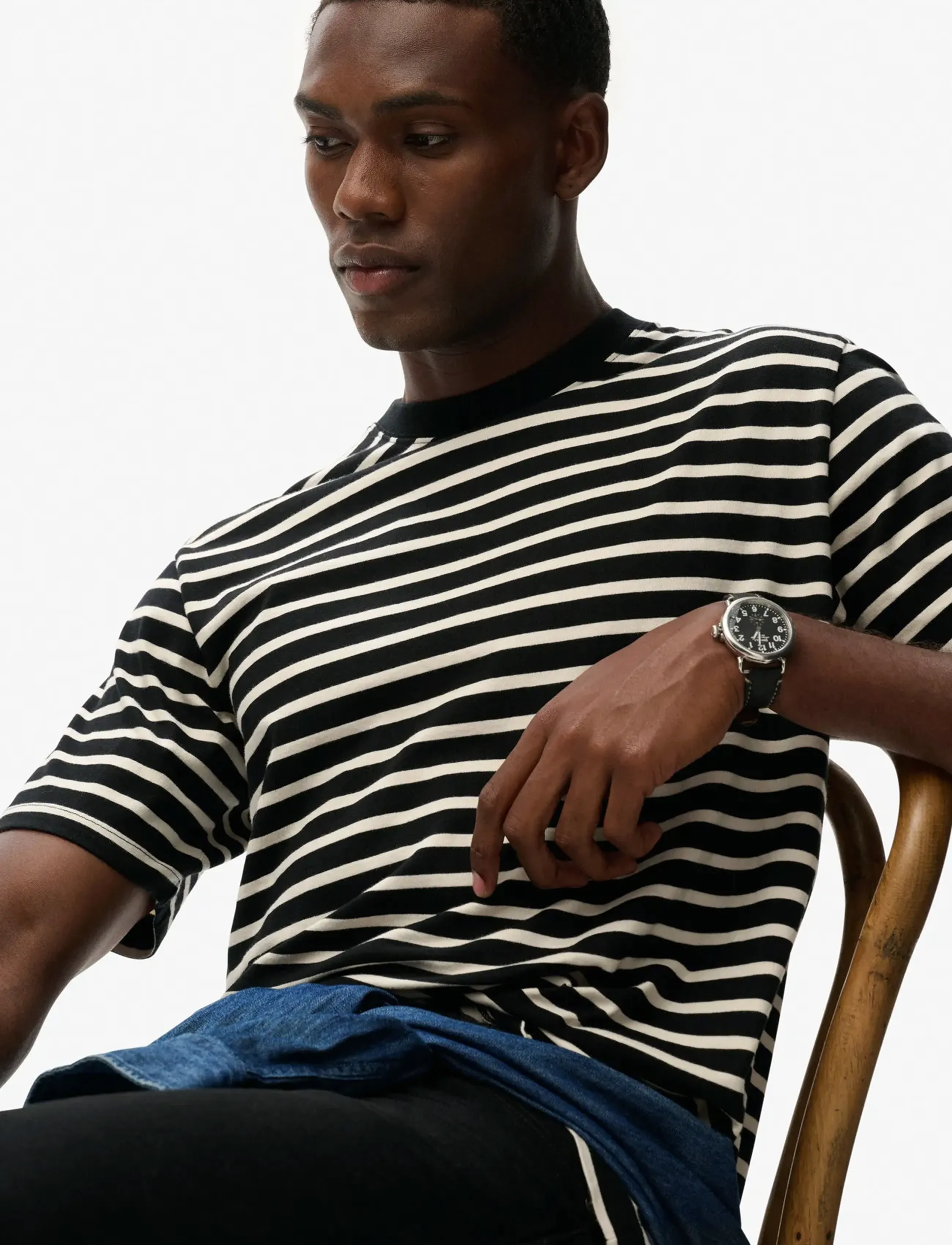 Superdry - MERCHANT STRIPE TEE - black stripe - 3