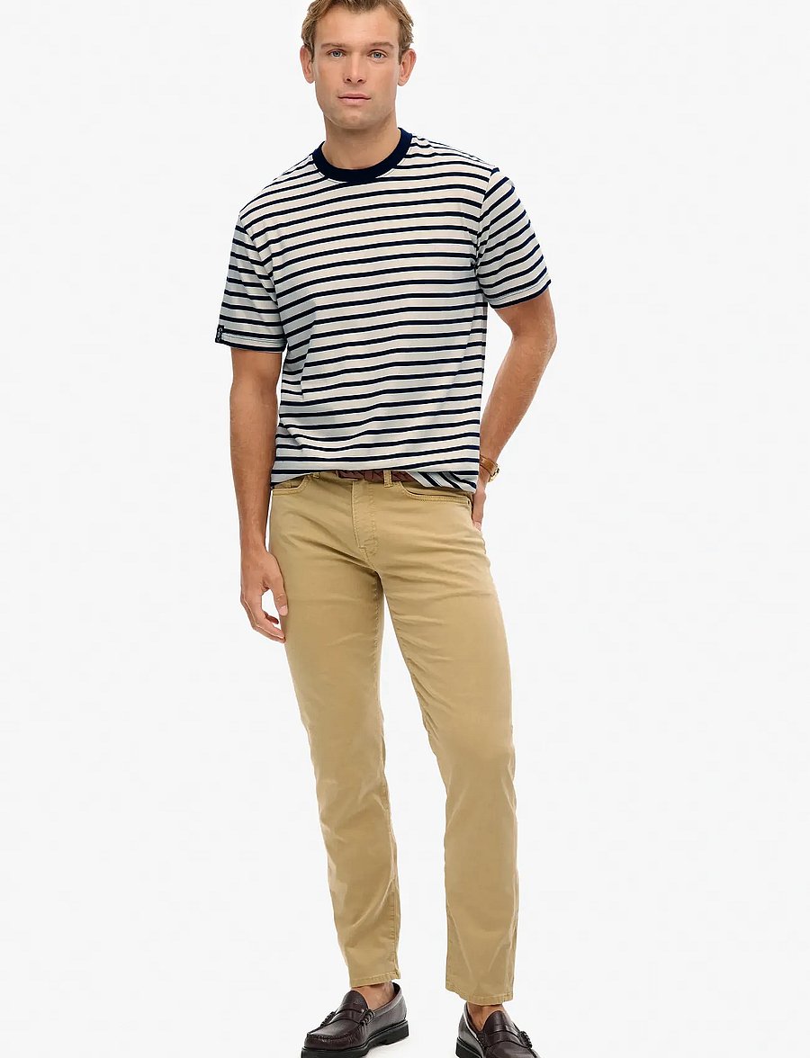 Superdry - MERCHANT STRIPE TEE - kurzärmelige t-shirts - off white stripe - 4