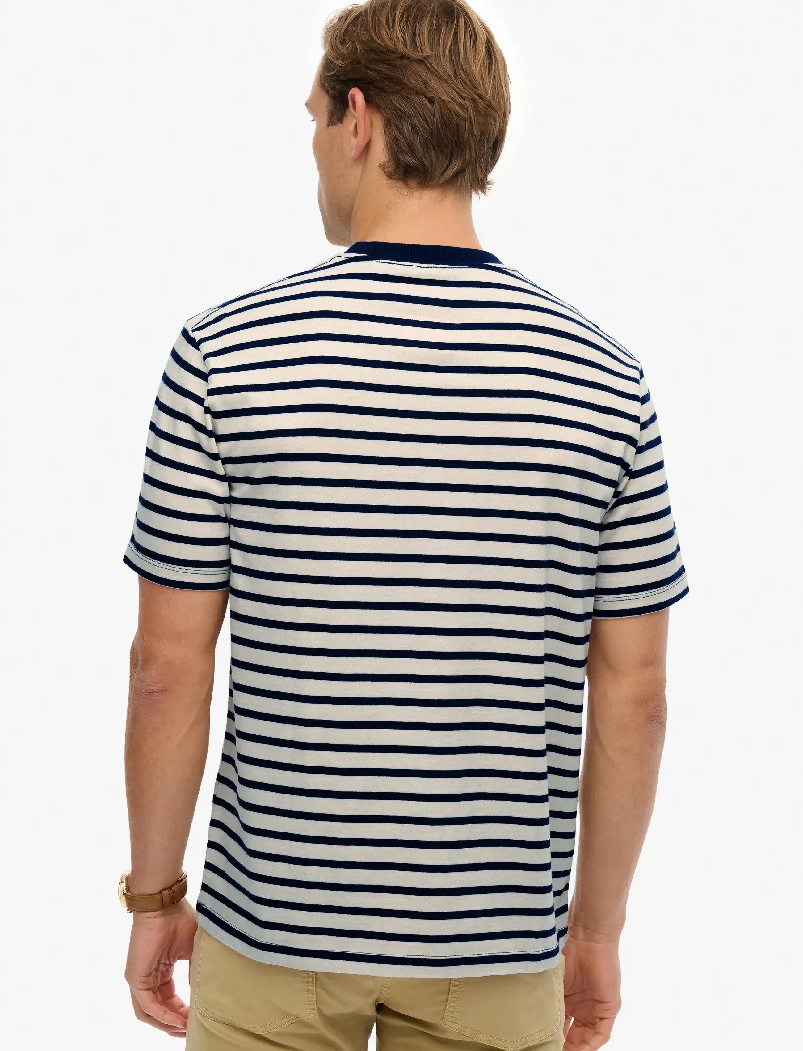 Superdry - MERCHANT STRIPE TEE - kurzärmelige t-shirts - off white stripe - 5