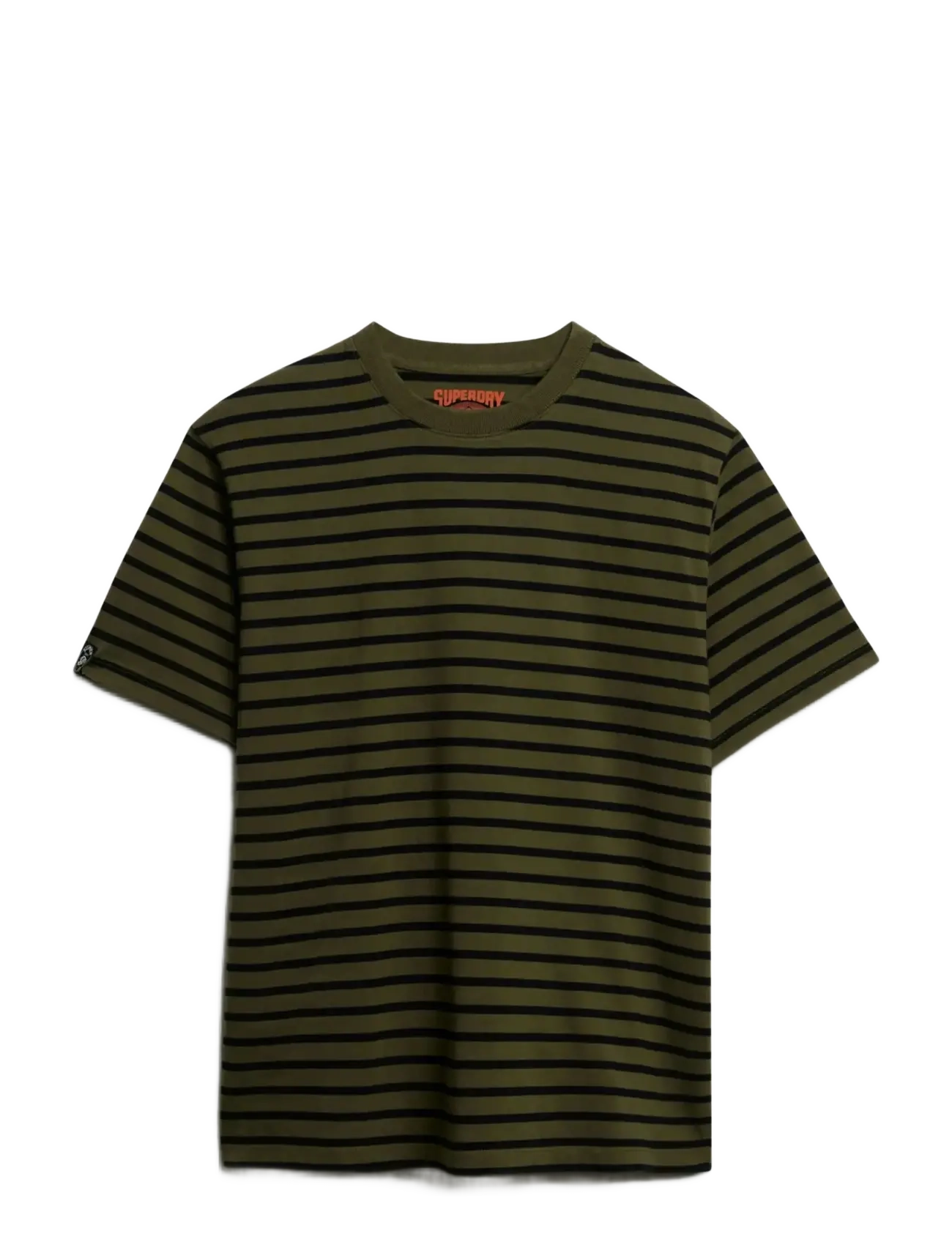 Superdry - MERCHANT STRIPE TEE - kortärmade t-shirts - olive stripe - 1
