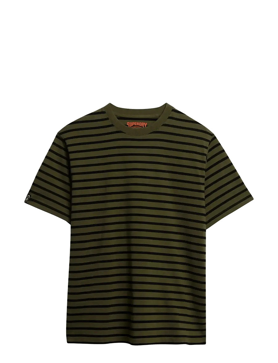 Superdry - MERCHANT STRIPE TEE - kortärmade t-shirts - olive stripe - 2