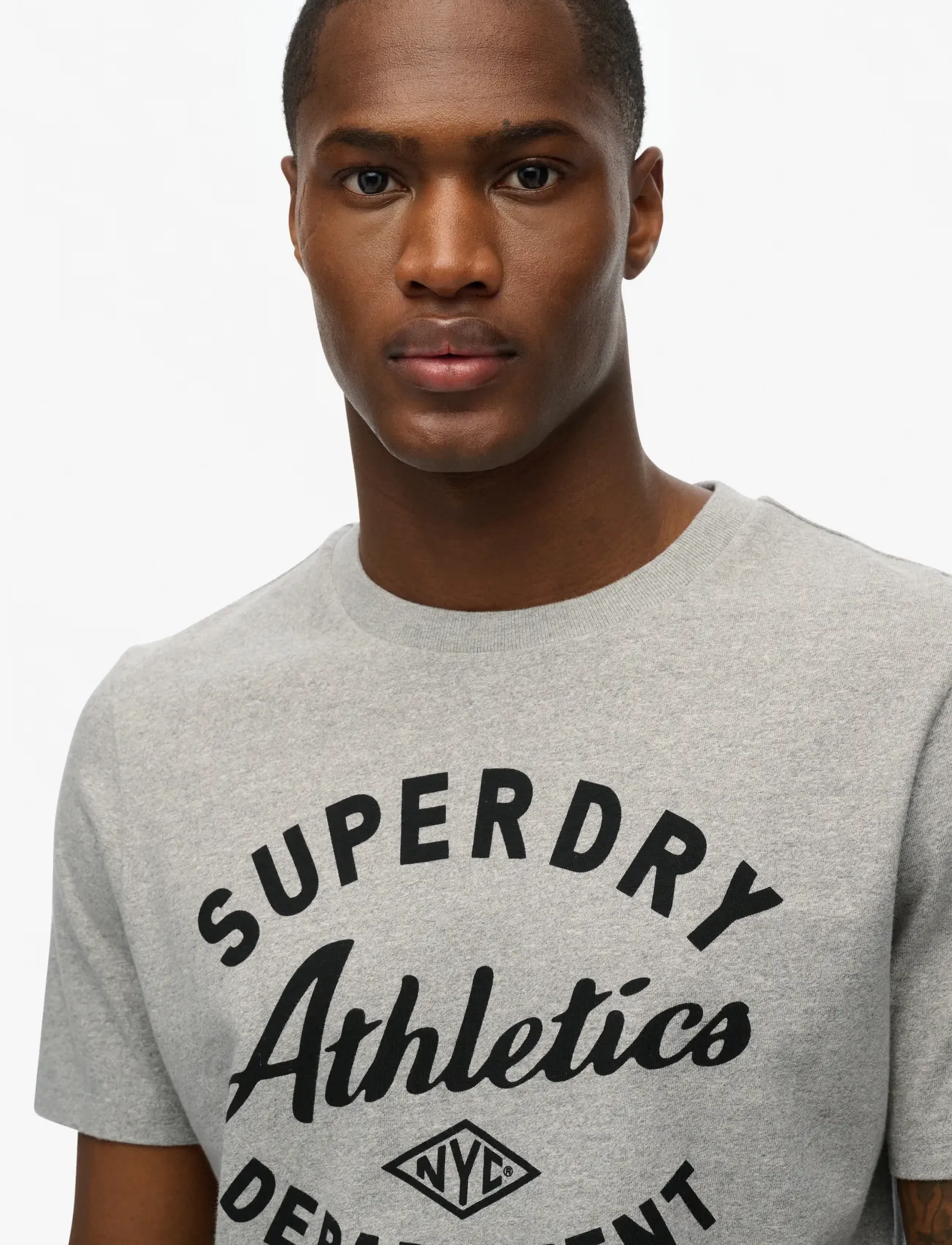 Superdry - ATHLETIC RELAXED TEE - kurzärmelige t-shirts - vintage sweat light grey marl - 2