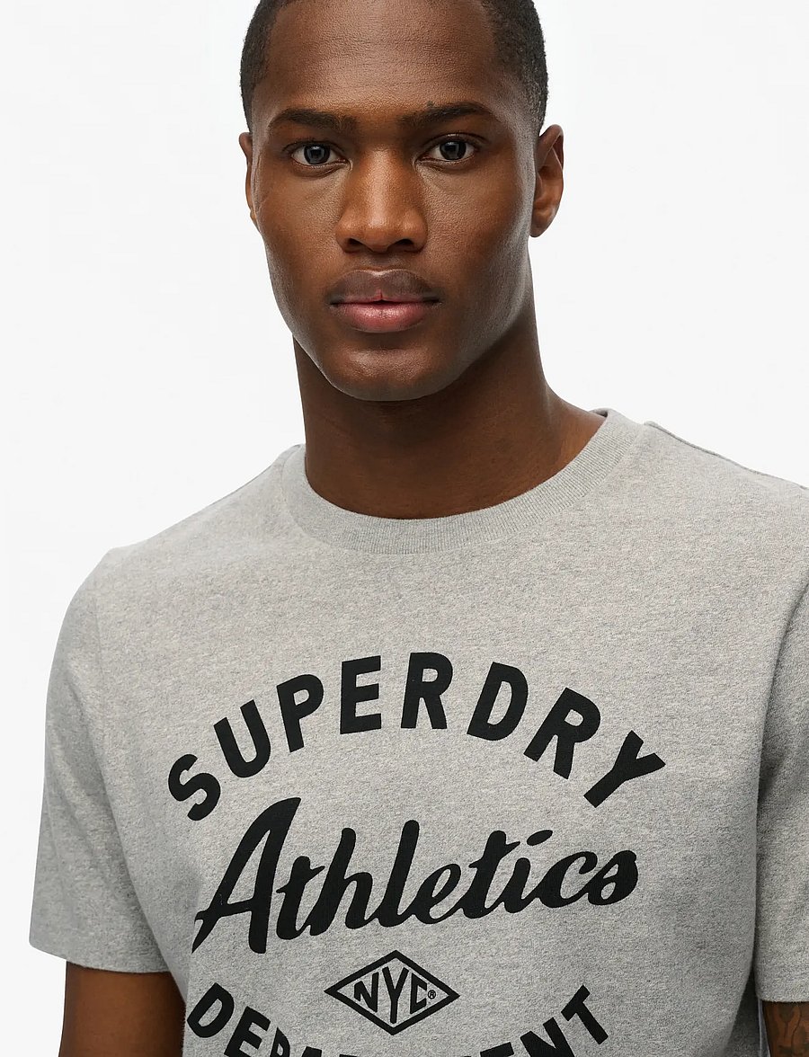 Superdry - ATHLETIC RELAXED TEE - kurzärmelige t-shirts - vintage sweat light grey marl - 2