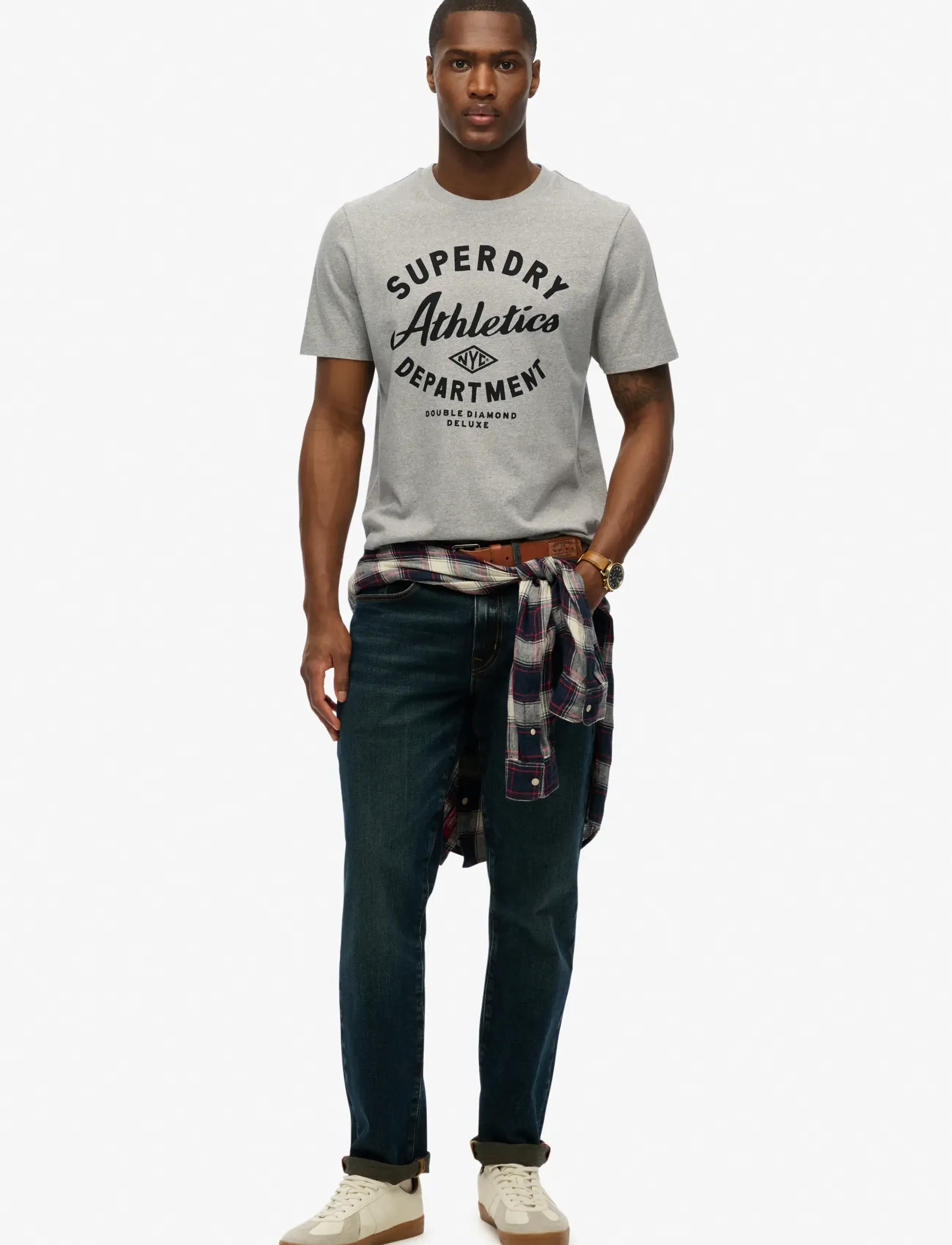 Superdry - ATHLETIC RELAXED TEE - kurzärmelige t-shirts - vintage sweat light grey marl - 3