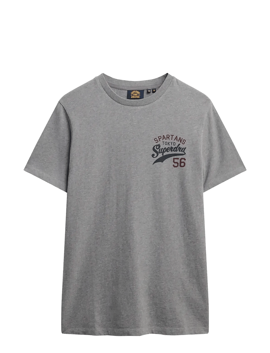 Superdry - ATHLETIC RELAXED TEE - kortärmade t-shirts - mid grey marl - 1