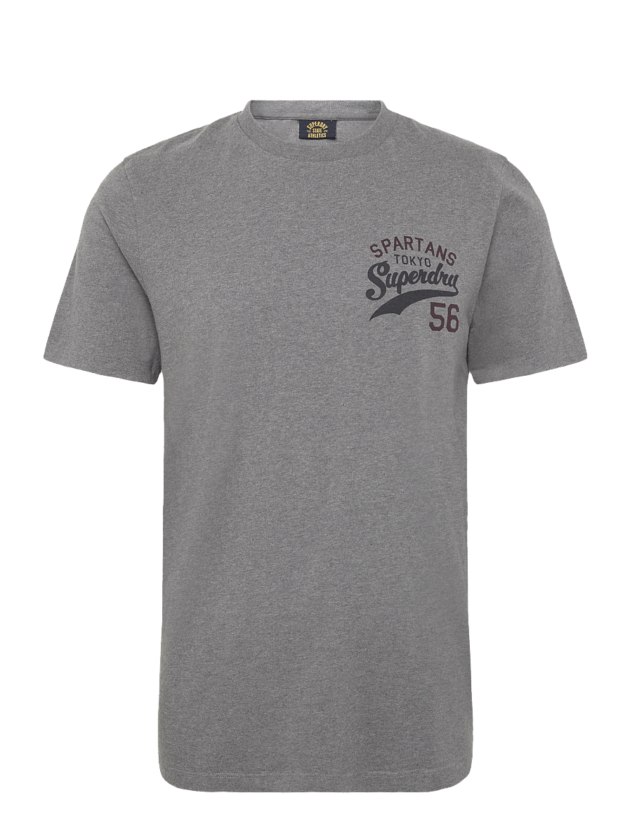 Superdry - ATHLETIC RELAXED TEE - kortærmede t-shirts - mid grey marl - 1