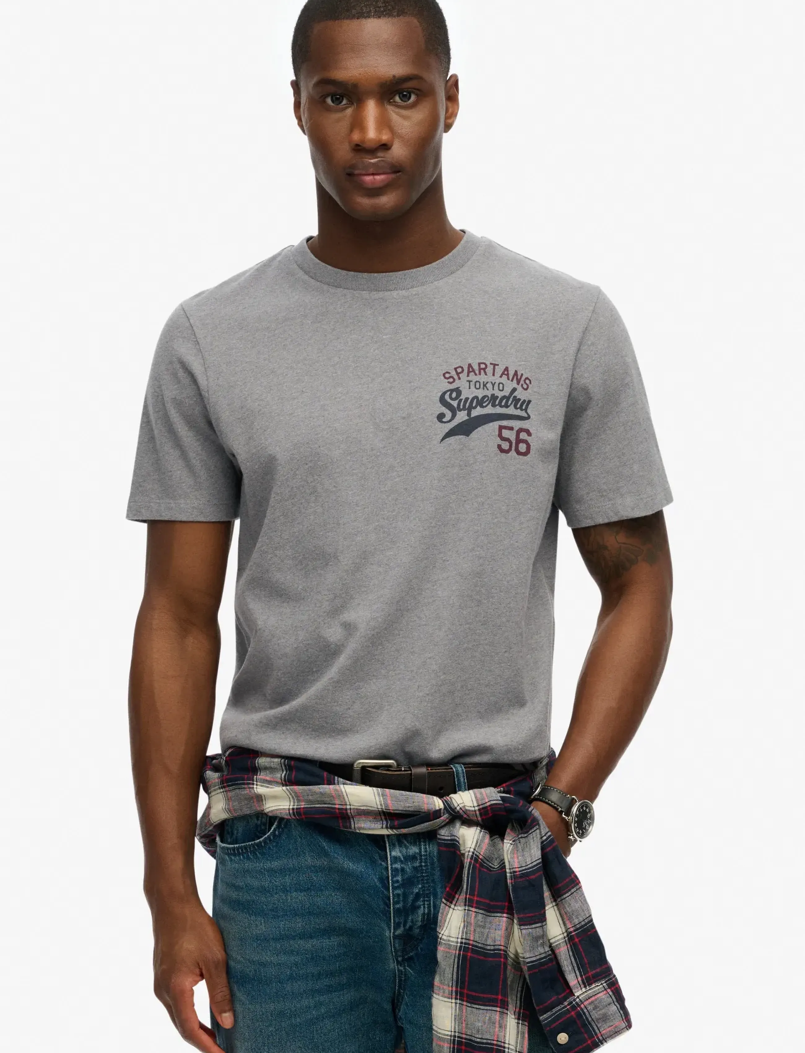 Superdry ATHLETIC RELAXED TEE - T-shirts - MID GREY MARL / grey