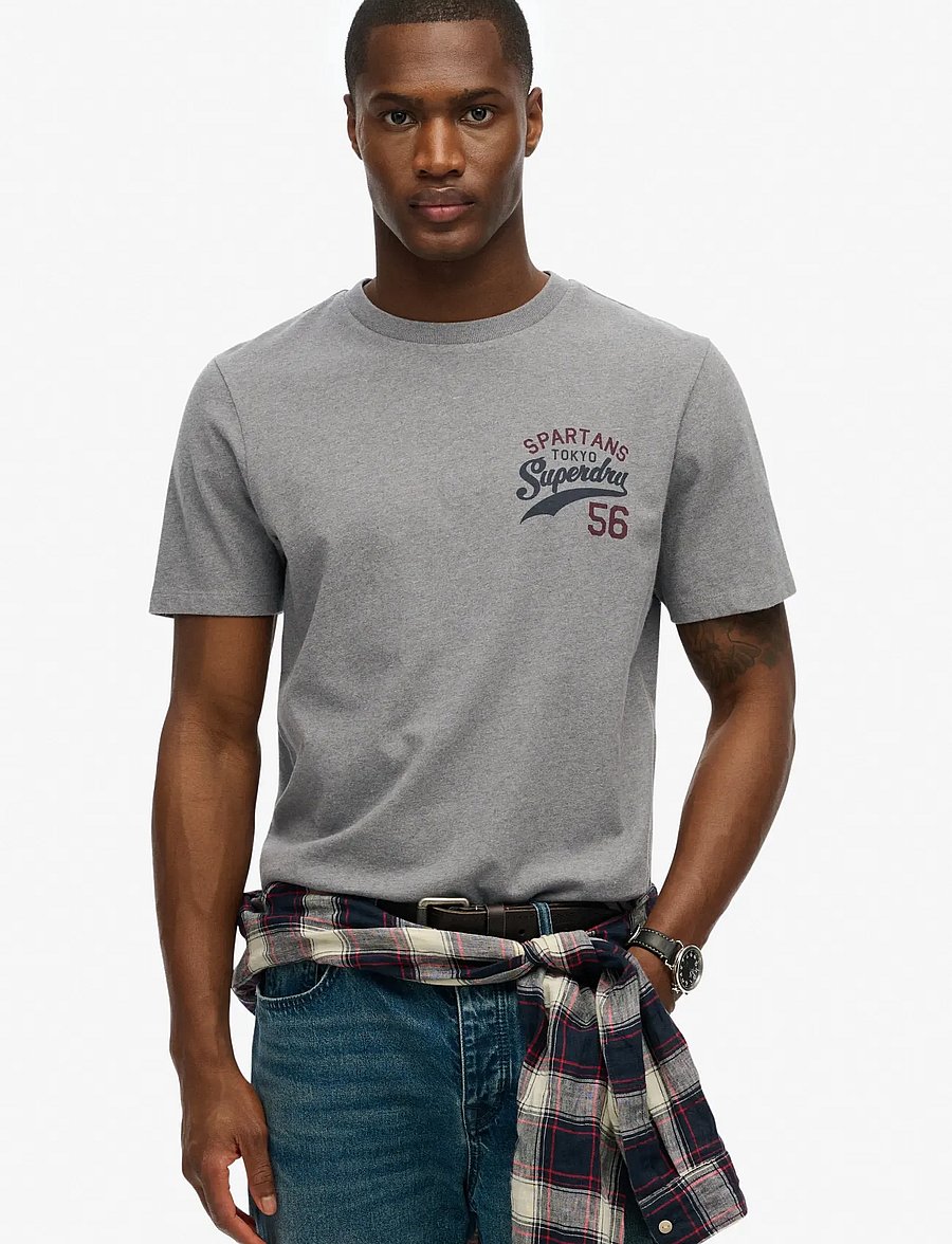Superdry - ATHLETIC RELAXED TEE - kortärmade t-shirts - mid grey marl - 0