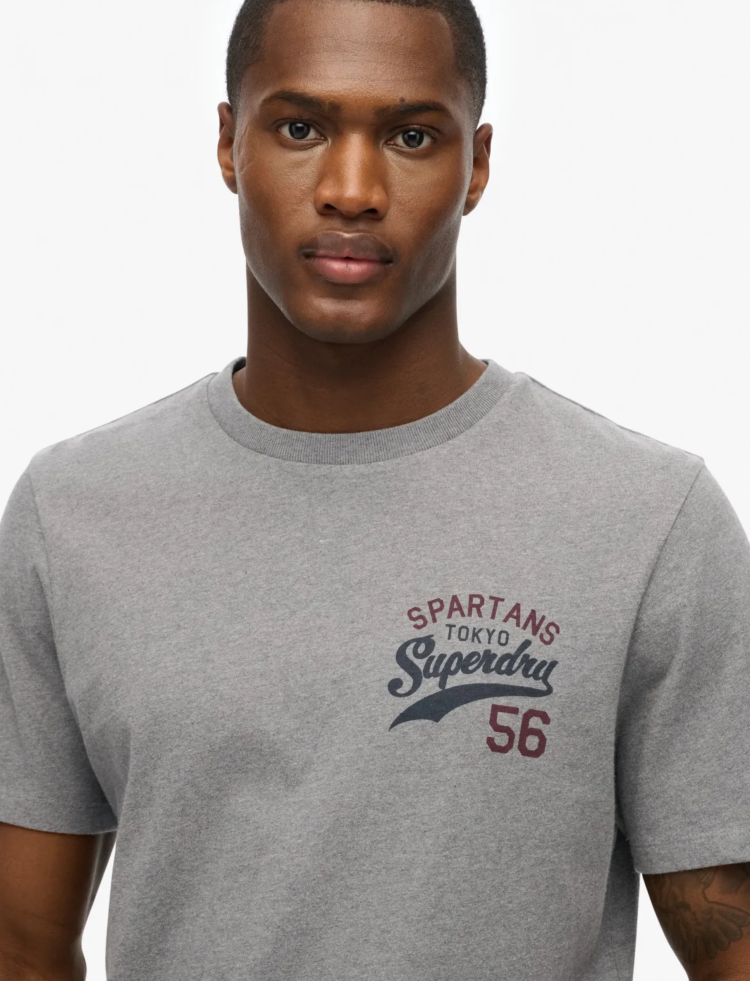 Superdry - ATHLETIC RELAXED TEE - kortärmade t-shirts - mid grey marl - 2