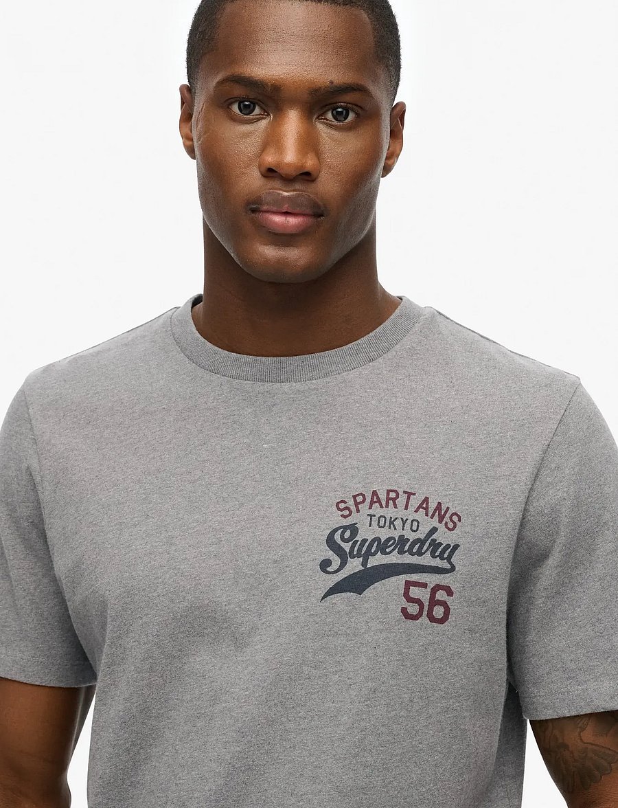 Superdry - ATHLETIC RELAXED TEE - kortärmade t-shirts - mid grey marl - 2