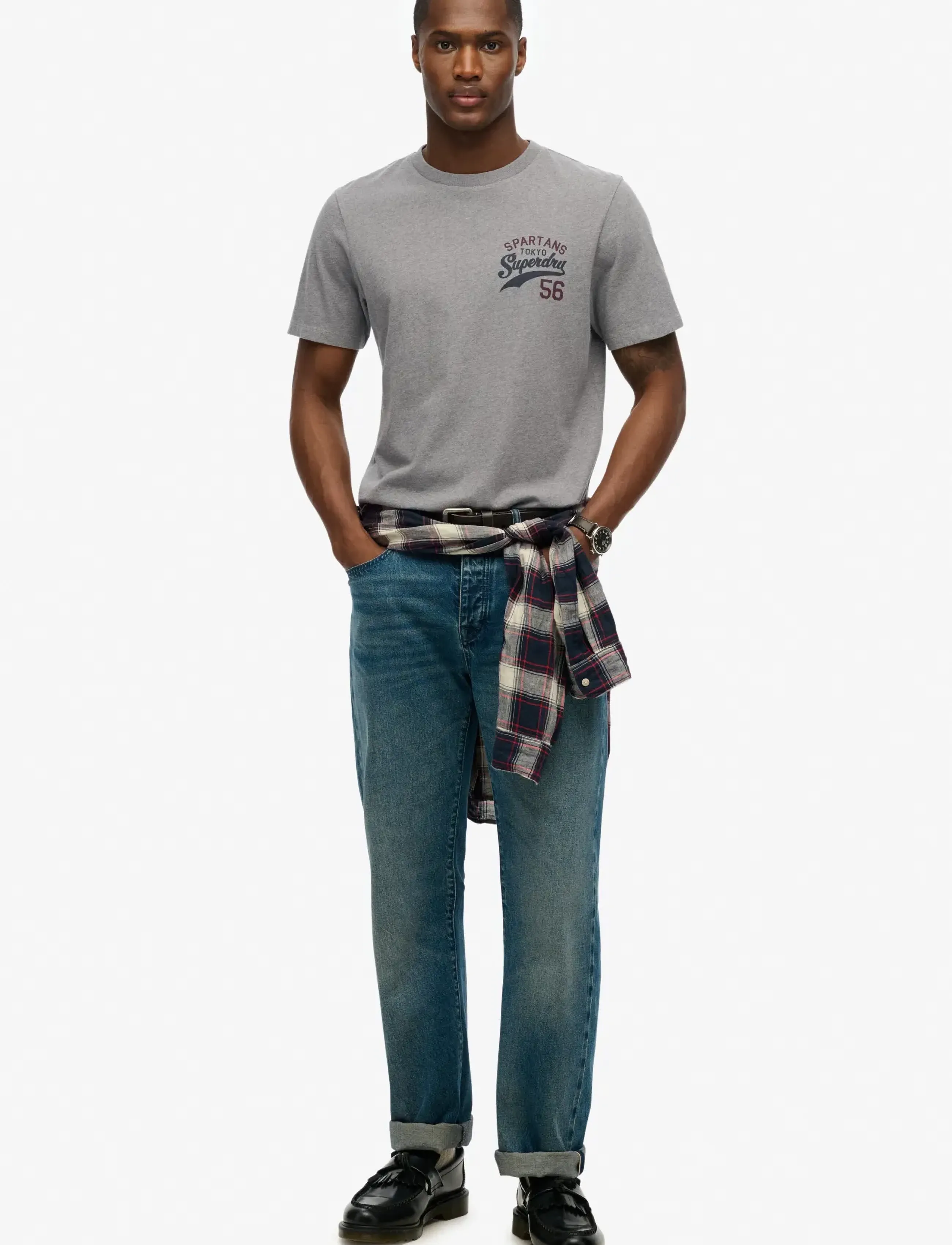 Superdry - ATHLETIC RELAXED TEE - kortärmade t-shirts - mid grey marl - 3