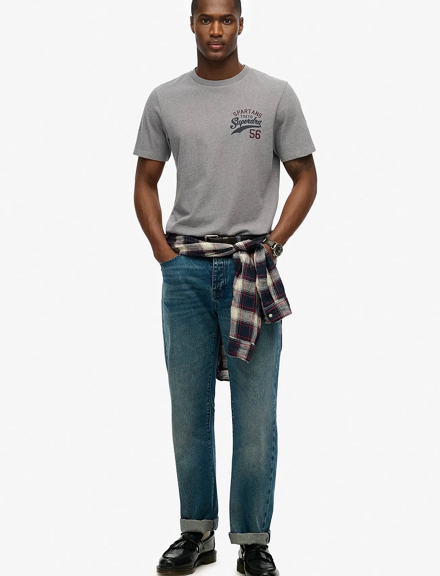 Superdry - ATHLETIC RELAXED TEE - kortärmade t-shirts - mid grey marl - 3