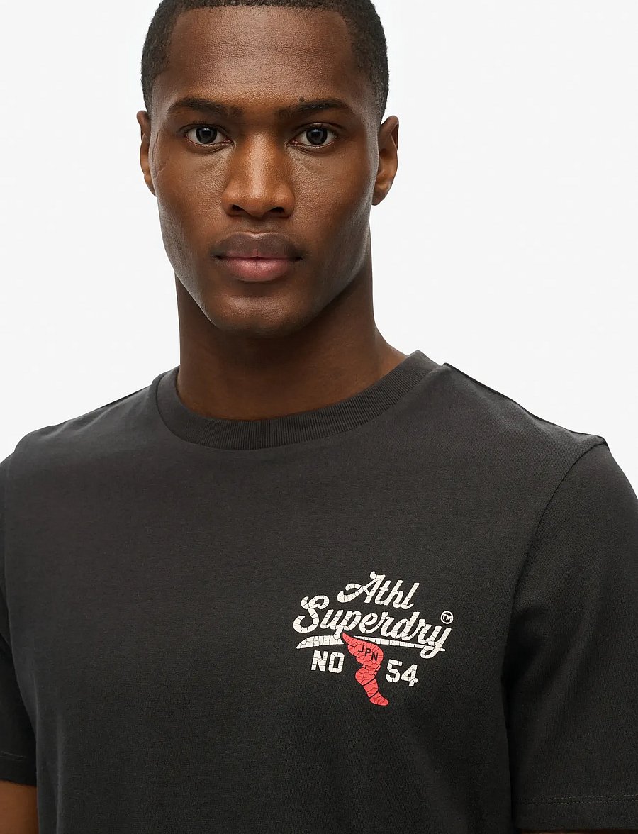 Superdry - ATHLETIC RELAXED TEE - lühikeste varrukatega t-särgid - washed black - 2