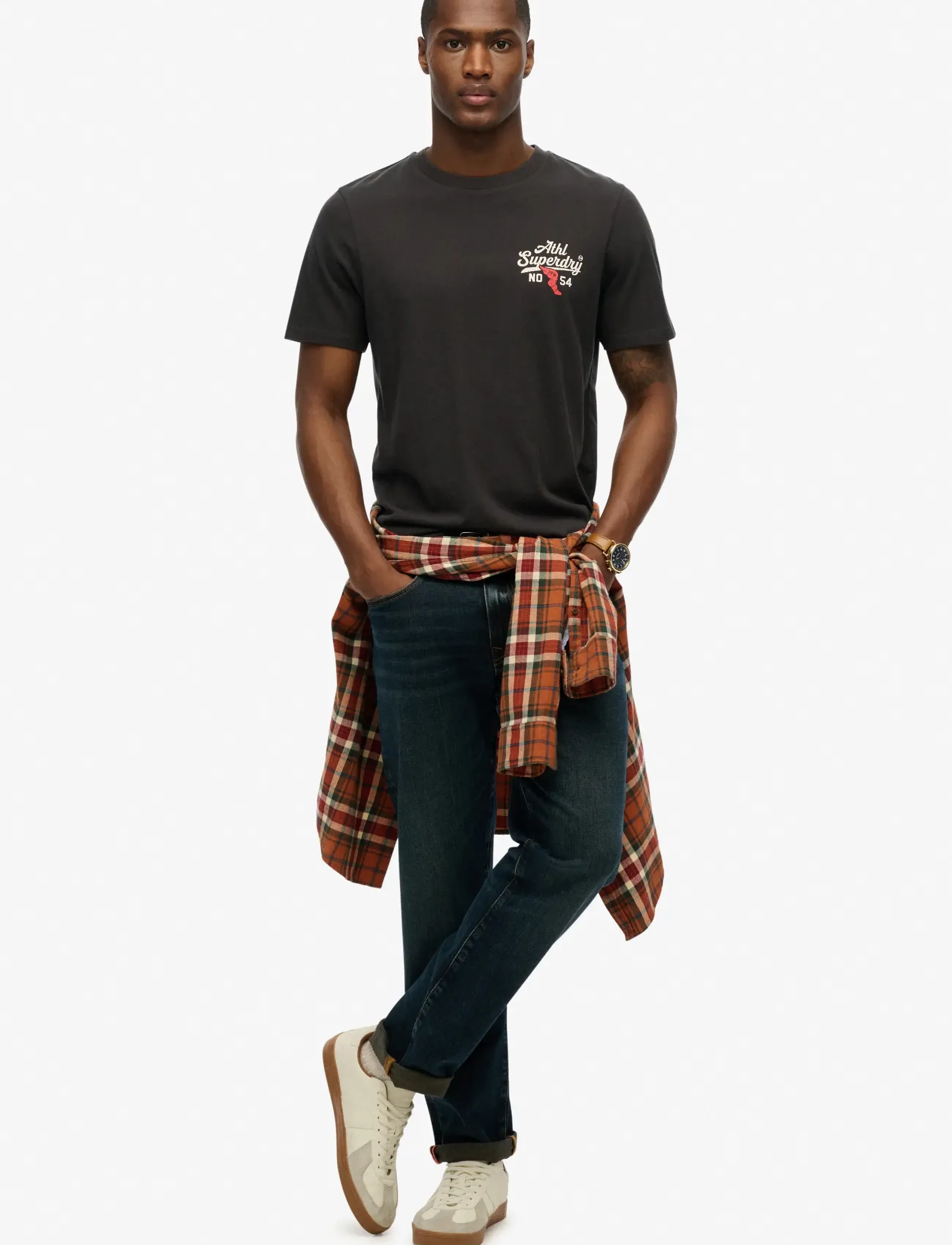 Superdry - ATHLETIC RELAXED TEE - lühikeste varrukatega t-särgid - washed black - 3