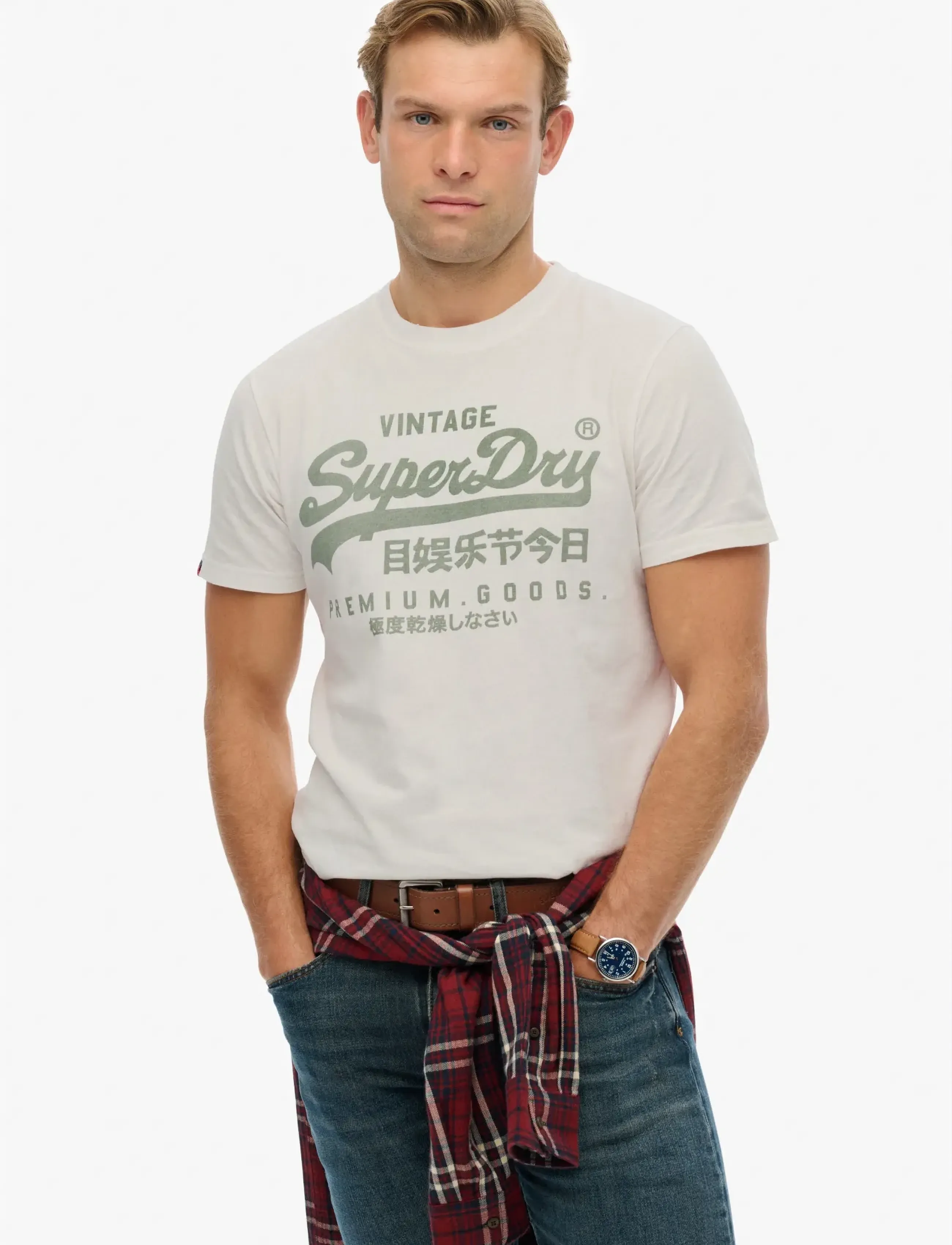 Superdry VL CLASSIC TEE - Apģērbi - WINTER WHITE / white