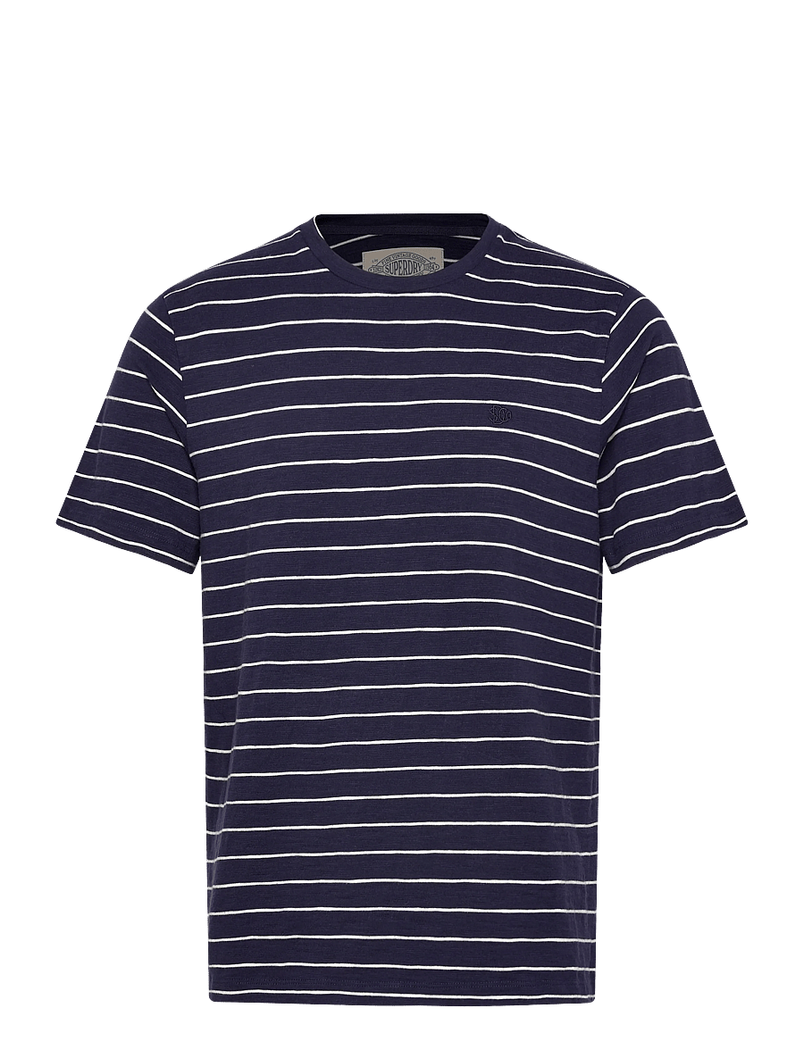 Superdry - CLASSIC ESSENTIAL STRIPE TEE - stutterma bolir - mariner navy stripe - 1